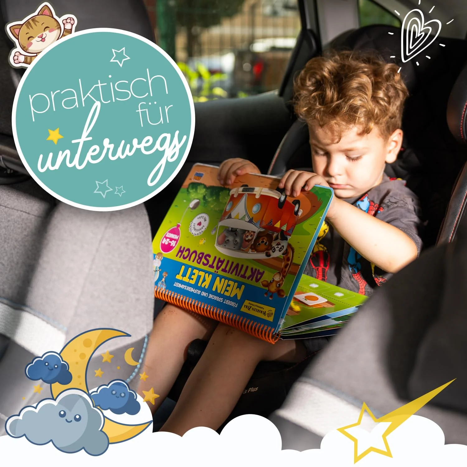 Montessori Spielzeug Buch für Kinder ab 16-24 Monaten, Quiet Book Lernspiel mit Klett-Sticker Funktion. Beschäftigung Busy Book für Mädchen und Jungen, das Spielzeug und Buch in einem vereint - Image 4