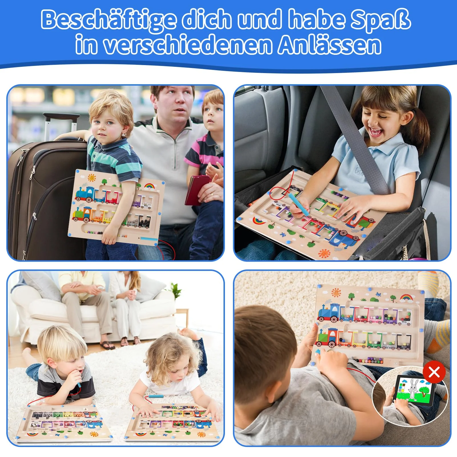 Montessori Spielzeug Magnetspiel Labyrinth ab 2 3 4 5 Jahre, Holzspielzeug Kinderspielzeug Lernspiele Busy Board, Magnet Spielzeug Kinder Motorikspielzeug Sortierspiel Geschenk für Mädchen Jungen - Image 2