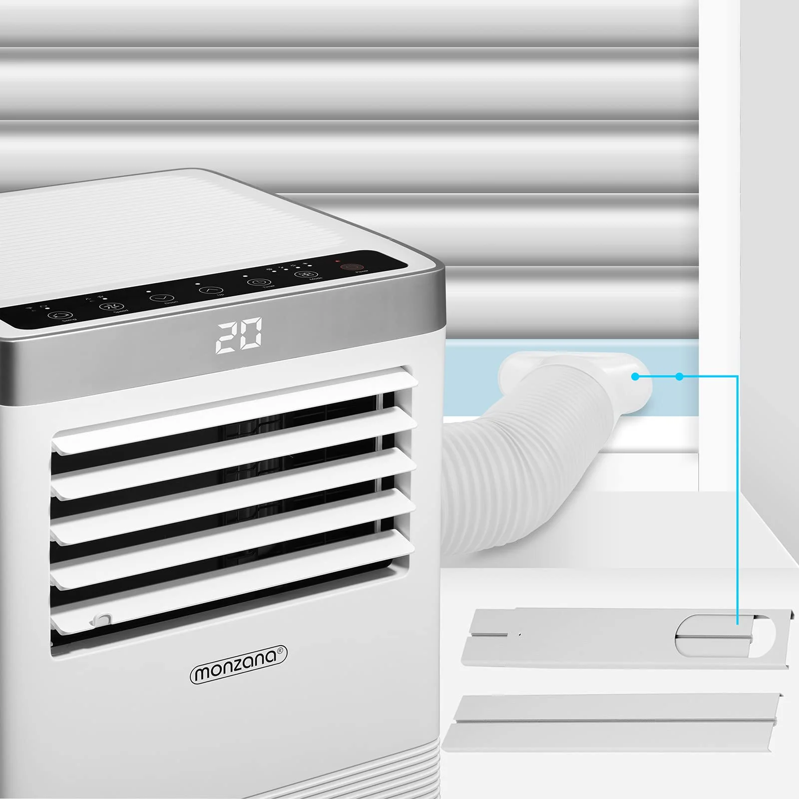 Monzana® lokale Klimaanlage MZKA1000 9000BTU 4in1 WiFi App 2700W Fernbedienung Abluftschlauch Schlafmodus mobil Klimagerät Luftkühler Air Conditioner - Image 4