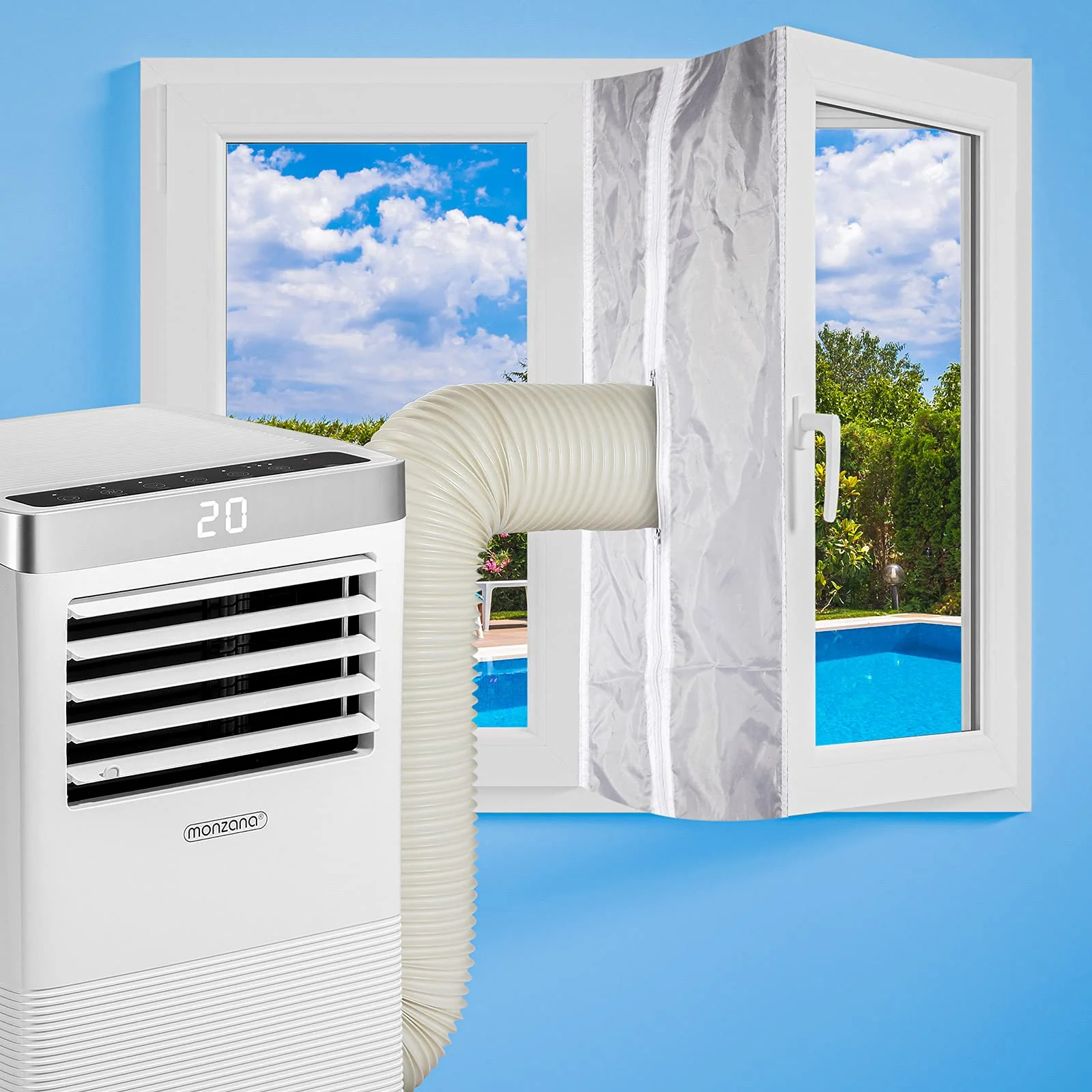 Monzana® lokale Klimaanlage MZKA1000 9000BTU 4in1 WiFi App 2700W Fernbedienung Abluftschlauch Schlafmodus mobil Klimagerät Luftkühler Air Conditioner - Image 5