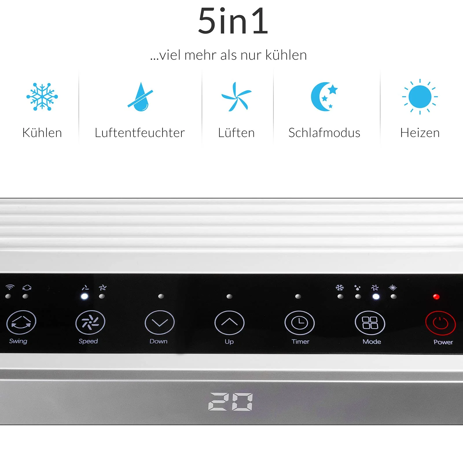 Monzana® lokale Klimaanlage MZKA1000 9000BTU 4in1 WiFi App 2700W Fernbedienung Abluftschlauch Schlafmodus mobil Klimagerät Luftkühler Air Conditioner - Image 7