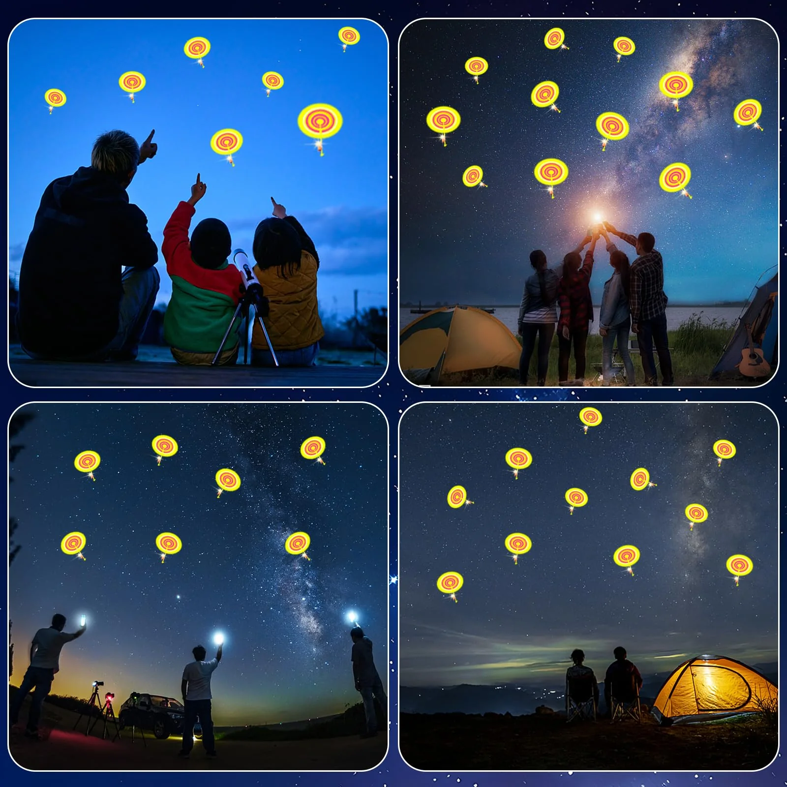 Moocuca Kindergeburtstag Party Fly Leuchtspielzeug, 20 Pcs Led Licht Nacht Hubschrauber, Led Licht Nacht Hubschrauber, Leuchtspielzeug Steinschleuder - Image 2