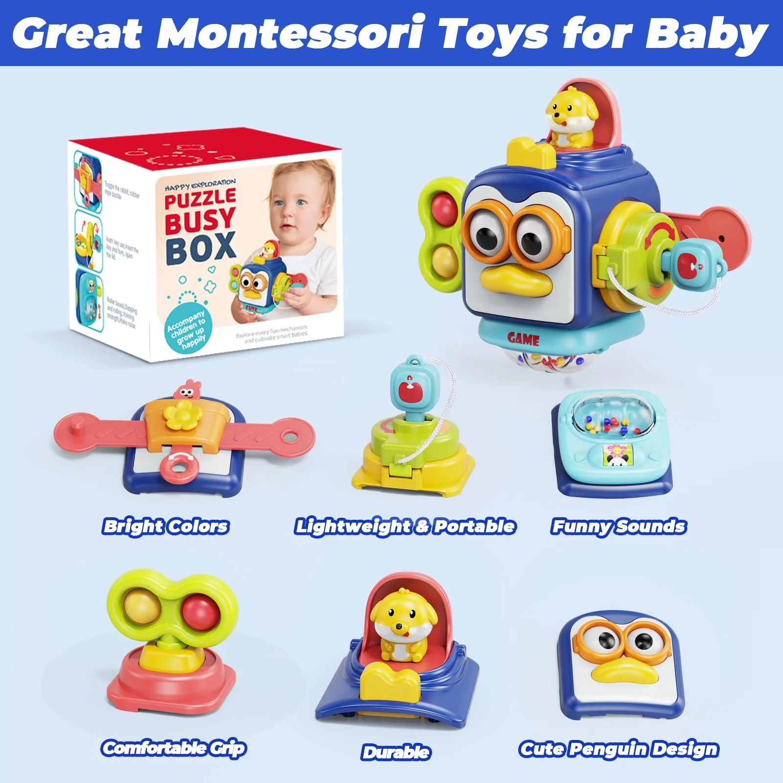 MOONTOY Montessori Spielzeug ab 1 Jahr, AktivitäTswüRfel für Baby 6 9 12 18 Monate, Lernspielzeug MotorikwüRfel ab 1 Jahr für Kleinkinder, Baby Sensorik Spielzeug Geschenke für Mädchen Junge - Image 3