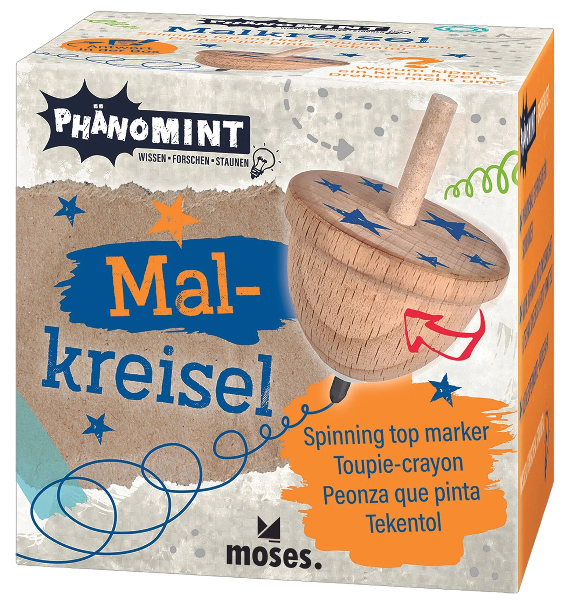 moses. PhänoMINT Malkreisel, Holzkreisel für Kinder, Experimentierspielzeug für kleine Forscher und Entdecker, 5,7 cm x 4 cm x 4 cm - Image 2
