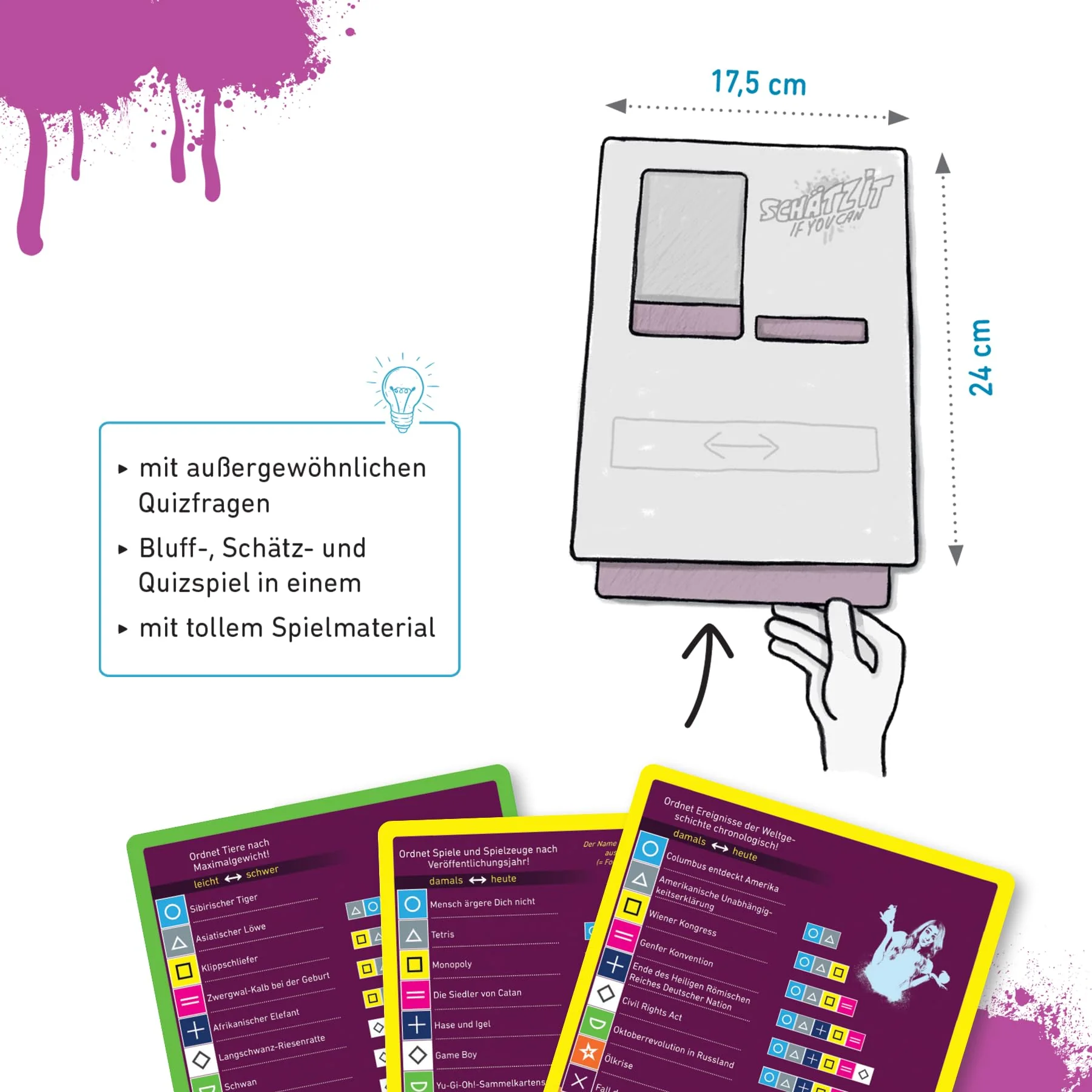 moses. Schätz it - if You can, Quiz und Ratespiel für Halbwisser, Wissensspiel mit 150 außergewöhnlichen Fragen, Gesellschaftsspiel für 2-5 Spieler ab 14 Jahren, White - Image 6