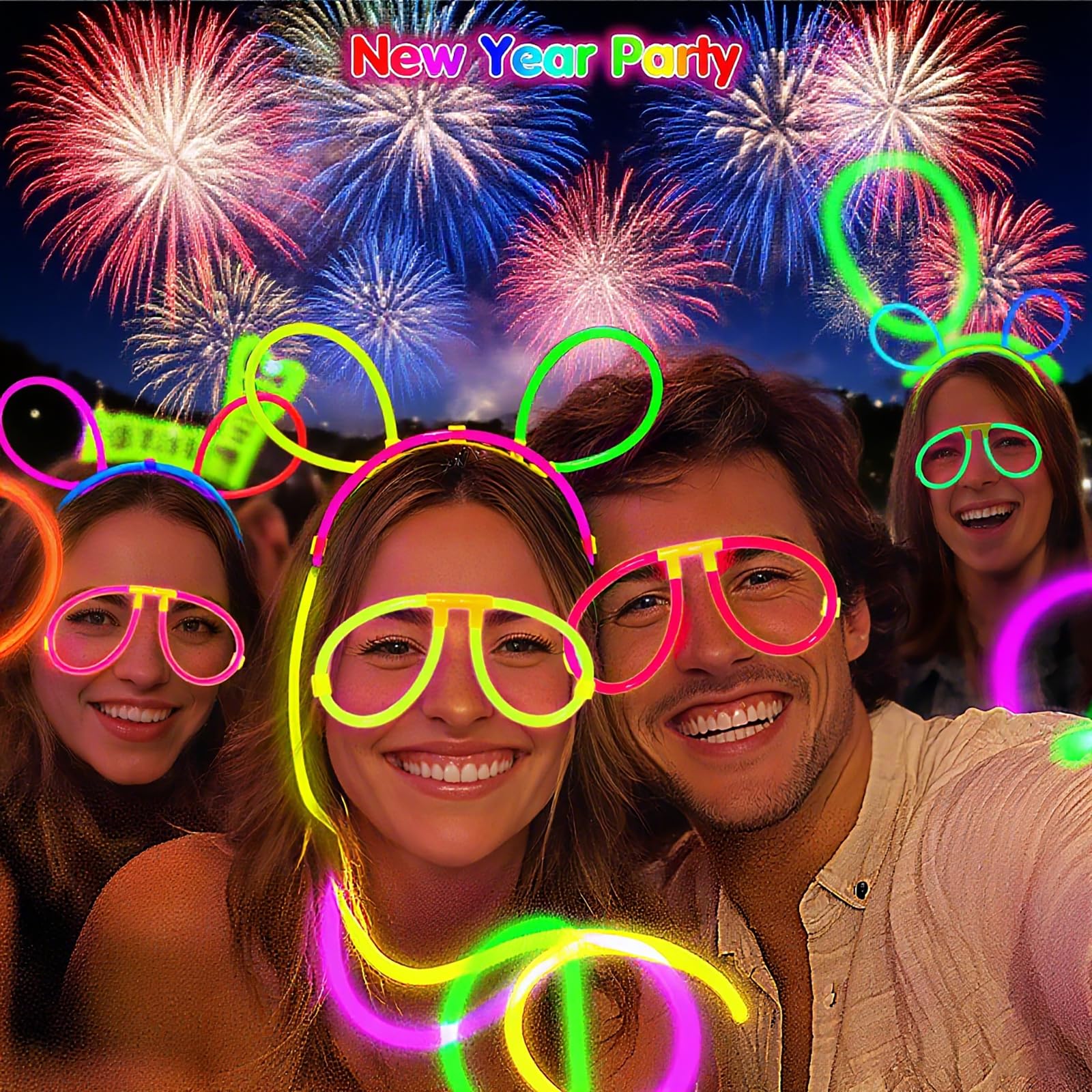 MOSSNDAR Knicklichter Party Set,Leuchtstäbe Kinder,229 Stück Knicklichter und Zubehör,Neon Party Deko,Festival Zubehör,Geeignet für Weihnachtsdeko,Silvester Party Deko 2026,Silvester Feuerwerk - Image 3