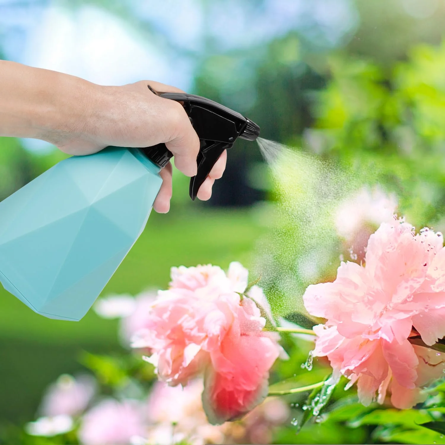 MOTOKER Sprühflaschen für Pflanzen, 600ml Leere Wassersprühflaschen, Kunststoff Wiederverwendbare Einstellbare Nebelsprüher Spritzflaschen Behälter Nachfüllbar für Reinigungslösungen, Gartenarbeit, - Image 3