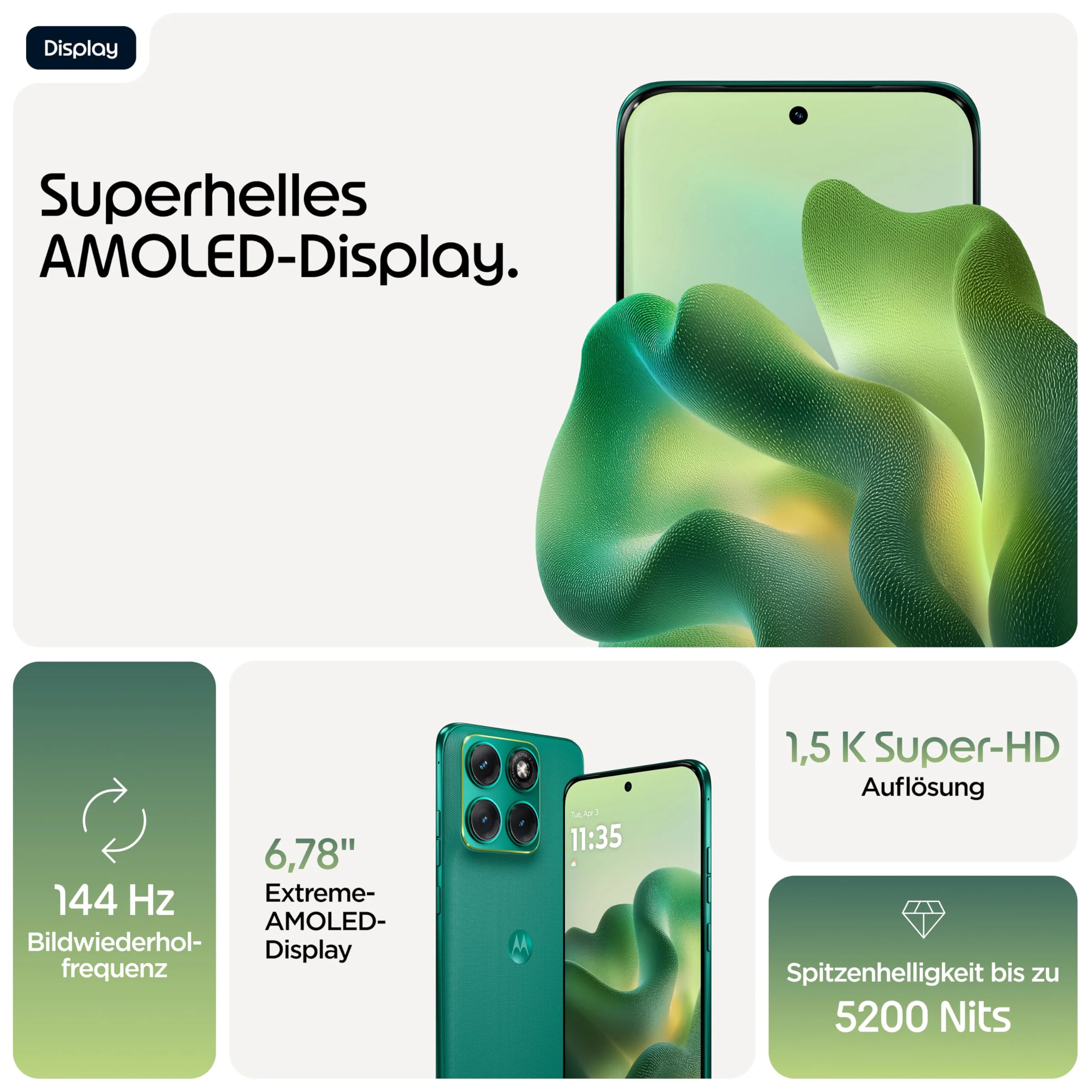 Motorola Edge 70 Fusion Smartphone (Robustes 6,78"-Super-HD+-Display mit Corning Gorilla Glass 7i, 50-MP-Kamera, 8/256 GB, 5100 mAh, 68W-TurboPower-Aufladen) Pantone Sporting Green - Image 9
