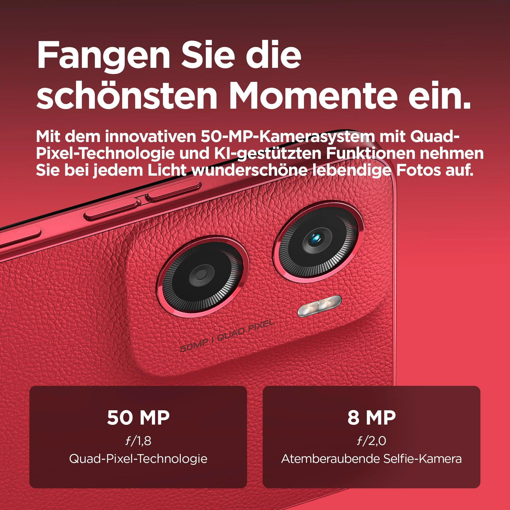Motorola Moto g05 Smartphone (6,67"-FHD+-Display, 50-MP-Kamera, 4 GB / 64 GB, 5200 mAh, Android 15) Plum Red, inkl. Schutzcover [Exklusiv bei Amazon] - Image 4