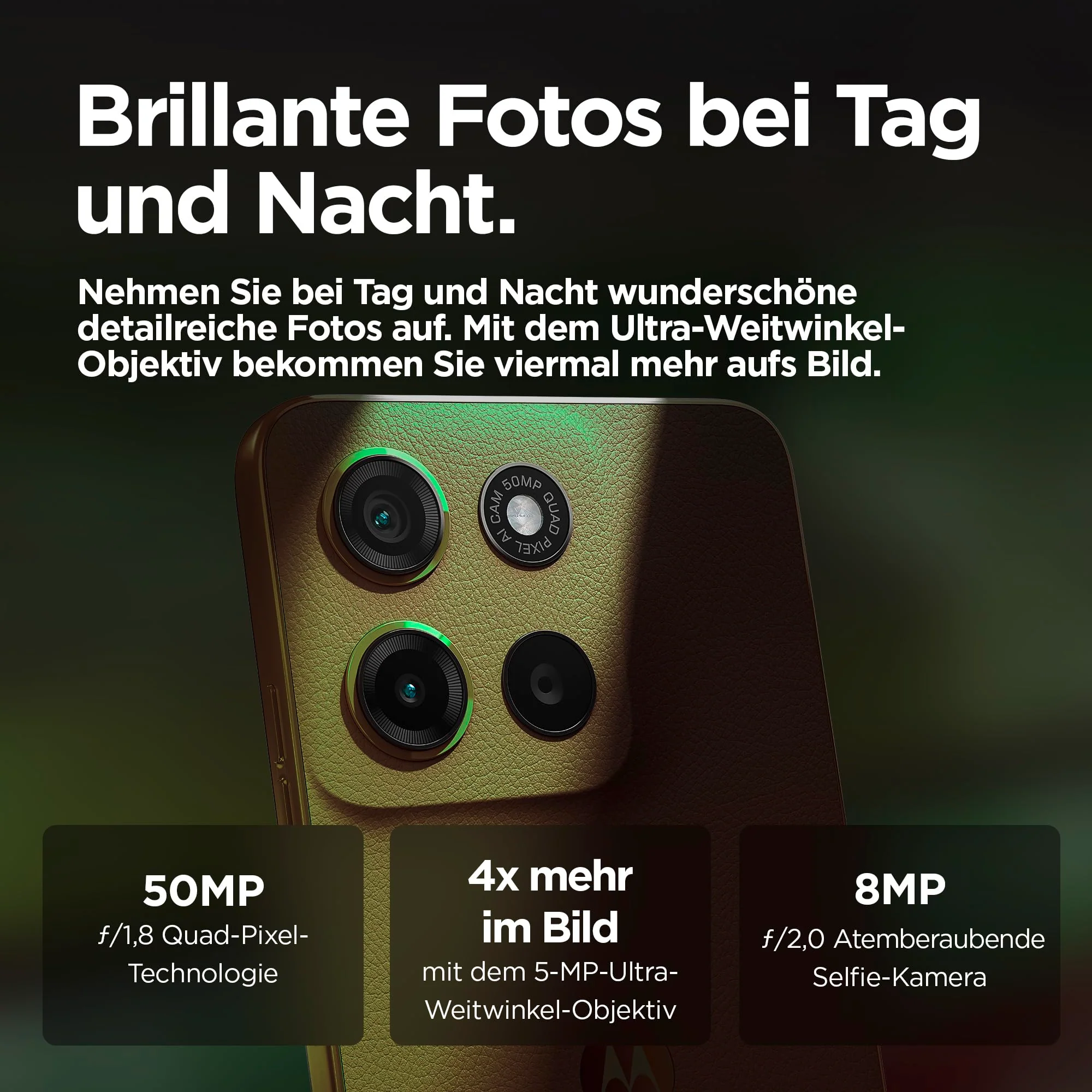 Motorola Moto g15 Smartphone (6,72"-FHD+-Display, 50-MP-Kamera, 4 GB / 128 GB, 5200 mAh, Android 15) Iguana Green, inkl. Schutzcover [Exklusiv bei Amazon] - Image 5