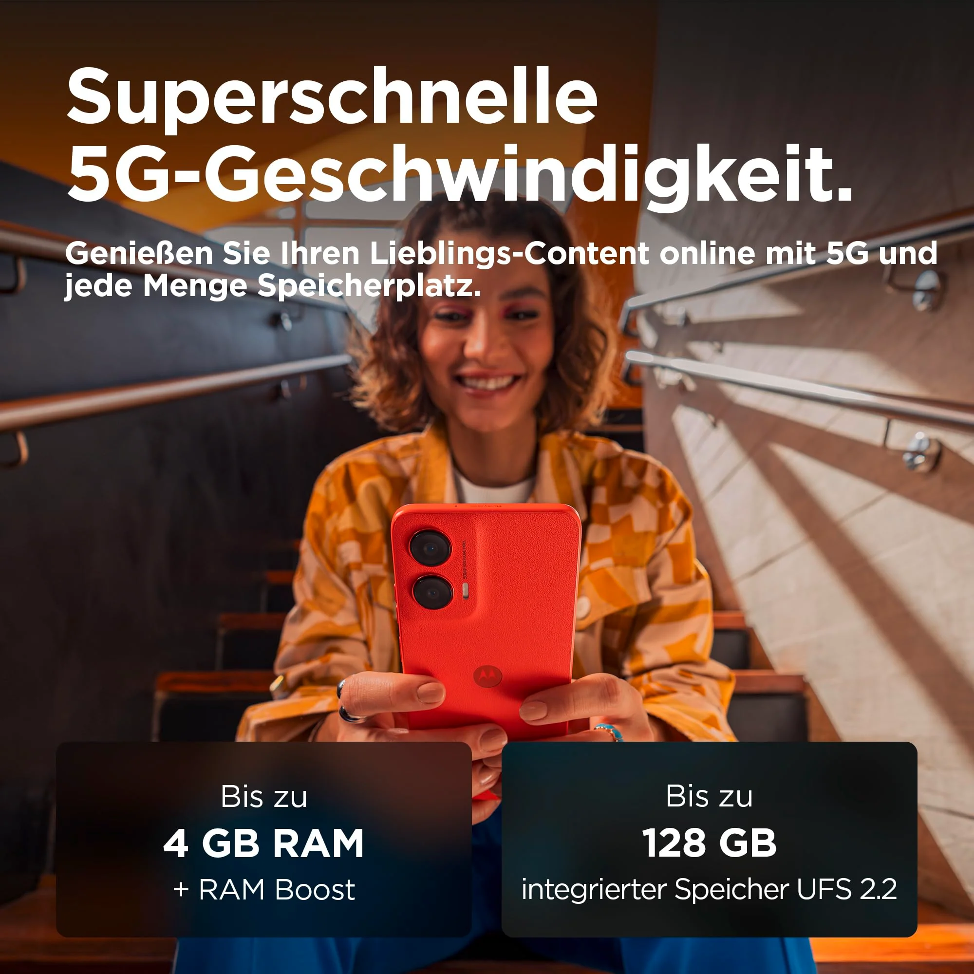 Motorola Moto g55 5G Smartphone (6,49"-FHD+-Display, 50-MP-Kamera, 8/256 GB, 5000 mAh, Android 14) Smoky Green (Veganes Kunstleder), inkl. Schutzcover [Exklusiv bei Amazon] - Image 4