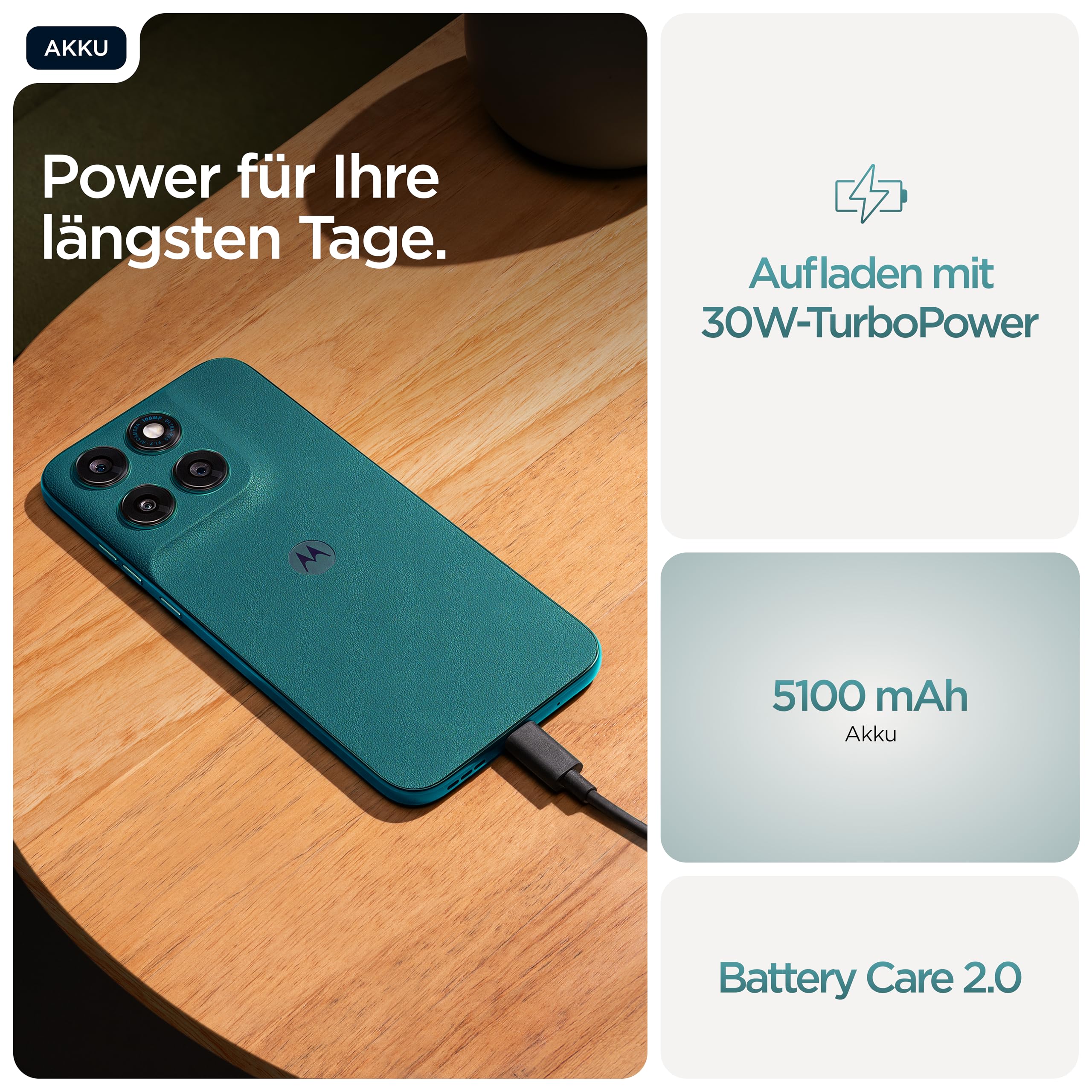 Motorola Moto g77 5G Smartphone (6,78“-Super-HD-Display mit Corning Gorilla Glas 7i, Sturz- und Kratzschutz, 108-MP-Kamera, 8/256GB, 5100 mAh, Android 16) Pantone Shaded Spruce - Image 6