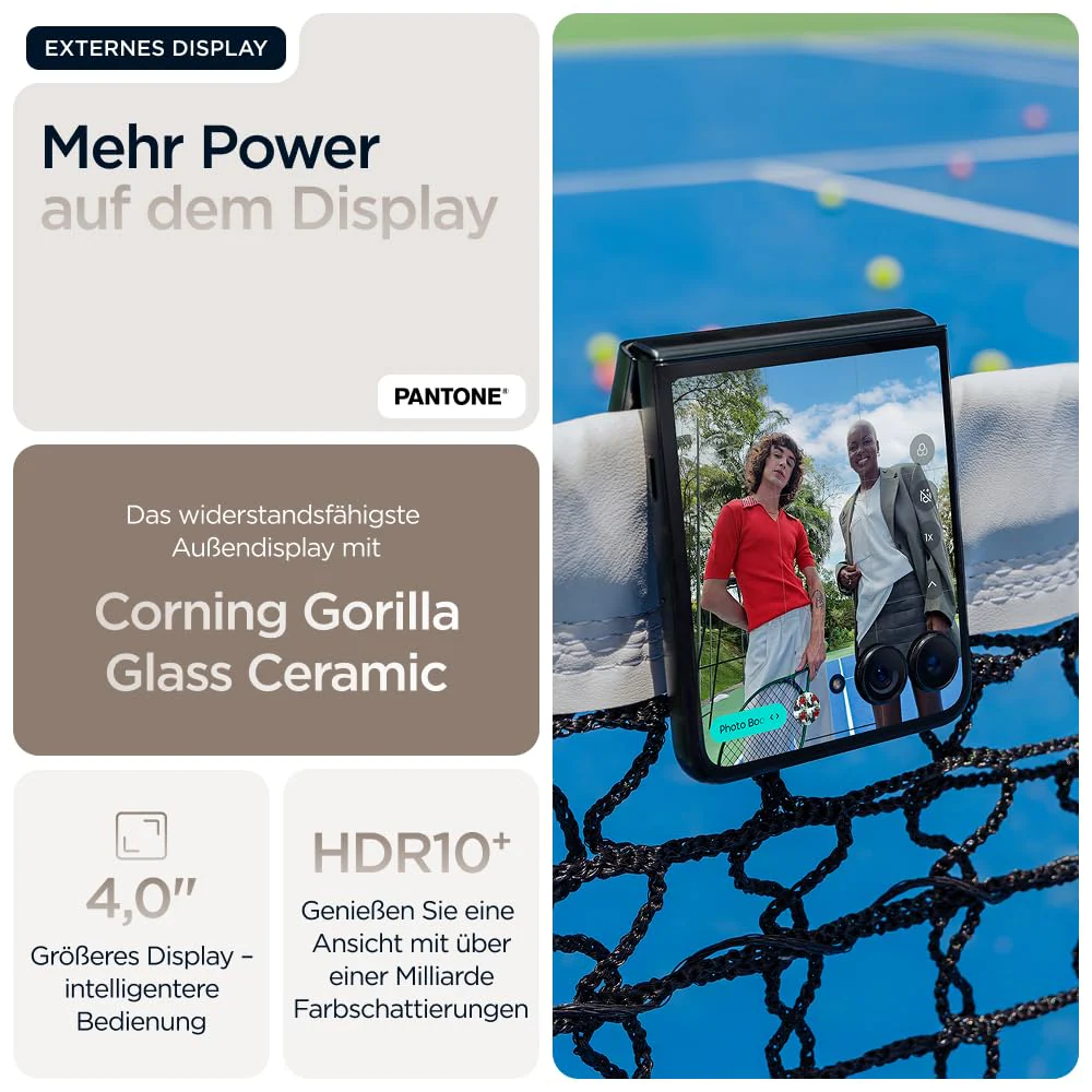 Motorola razr 60 Ultra Flip-Phone (6,96"-pOLED-Display/Robustes 4,0"-Außendisplay mit Gorilla Glass Ceramic, widerstandsfähig, wassergeschützt, 50-MP-Moto-AI-Kamera, 12/256 GB) Pantone Mountain Trail - Image 10