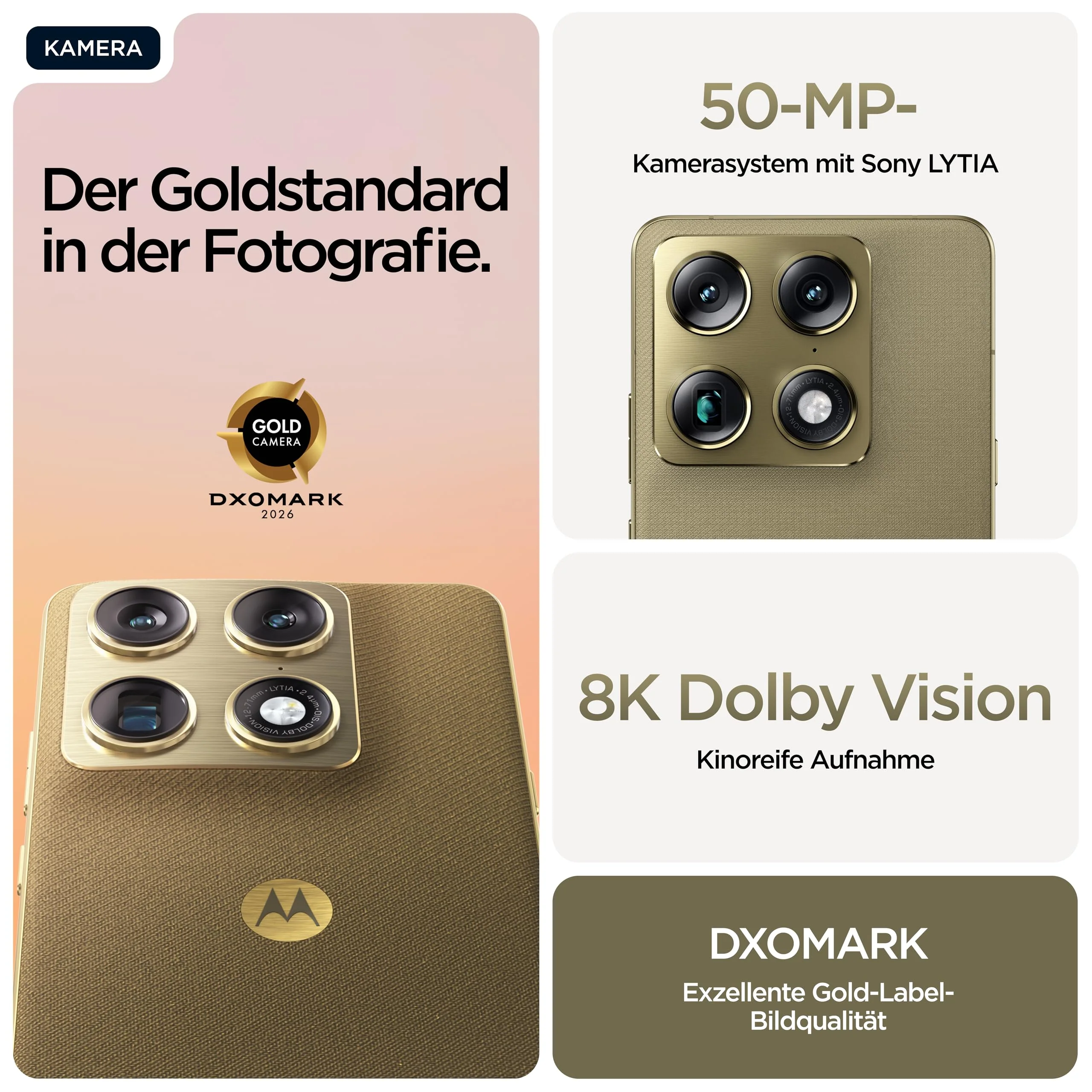 Motorola Signature Smartphone (6,78"-Super-HD+-Display, Corning Gorilla Glass Victus2, 4x 50-MP-Kameras, 16/512GB, 5100mAh, 90W-TurboPower + 50W kabelloses Aufladen) PANTONE Martini Olive, inkl. Cover - Image 9