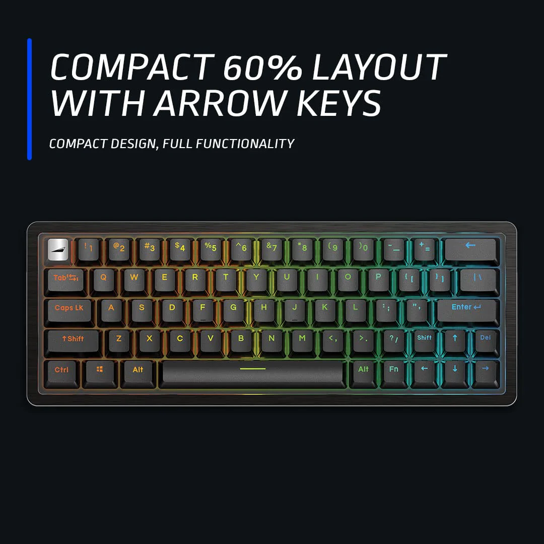 Mountain Gaming Tastatur Mechanische “Everest 60” - US ANSI - RGB Gaming Keyboard - Mechanische Gaming Tastatur mit Hot-Swap-fähige mechanische Switches, PBT Keycaps, UVM - Image 3
