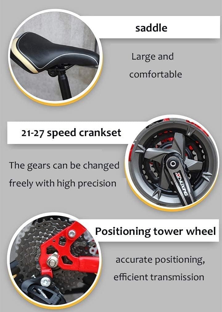 Mountainbike 24/26 Zoll, Fatbike Für Erwachsene, 21 Gang Fahrrad, Rahmen Aus Kohlenstoffstahl, Doppelte Vollfederung, Doppelscheibenbremse C,24in - Image 4