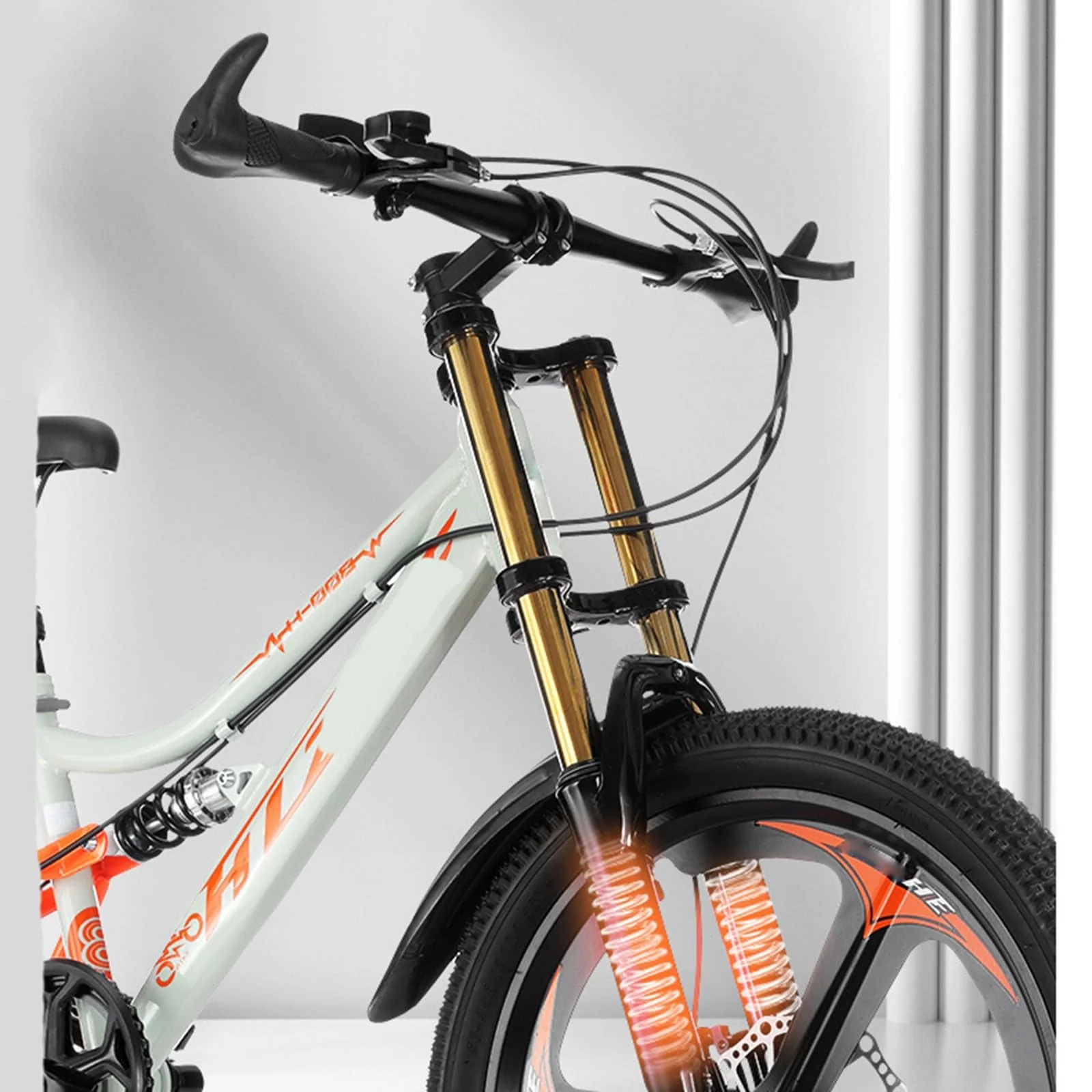 Mountainbike 24 Zoll Integriertes Rad 6 Gang Doppelscheibenbremse Doppelte Stoßdämpfung Geeignet für Kinder und Jugendliche A,22 inch - Image 5