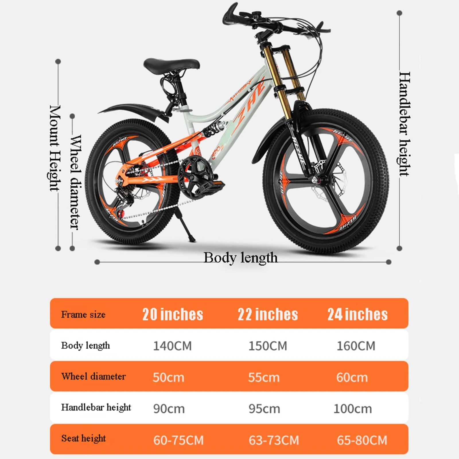 Mountainbike 24 Zoll Integriertes Rad 6 Gang Doppelscheibenbremse Doppelte Stoßdämpfung Geeignet für Kinder und Jugendliche A,22 inch - Image 8