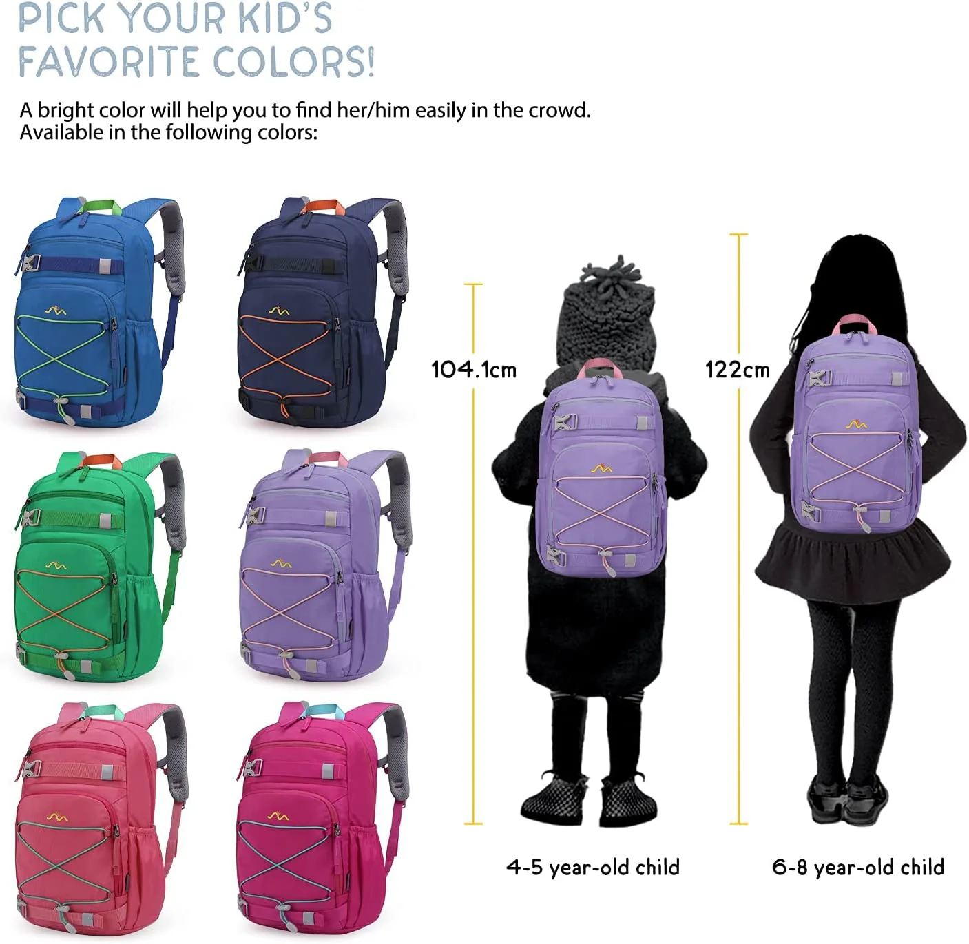 Mountaintop Kinderrucksack Mädchen Jungen Schulrucksack Schultasche für Schule Wander, 15L, 25 x 14 x 41 cm - Image 2