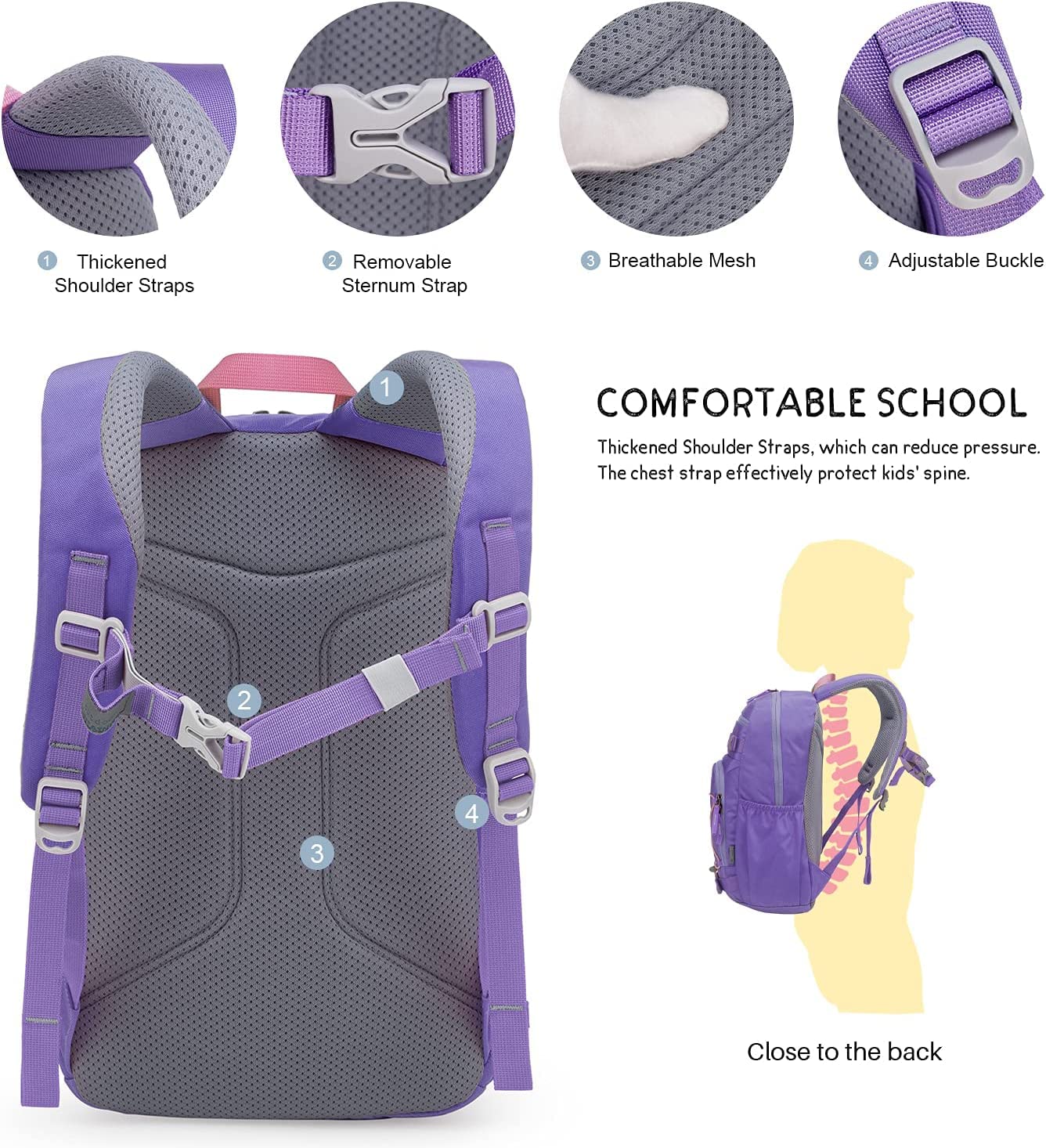 Mountaintop Kinderrucksack Mädchen Jungen Schulrucksack Schultasche für Schule Wander, 15L, 25 x 14 x 41 cm - Image 6