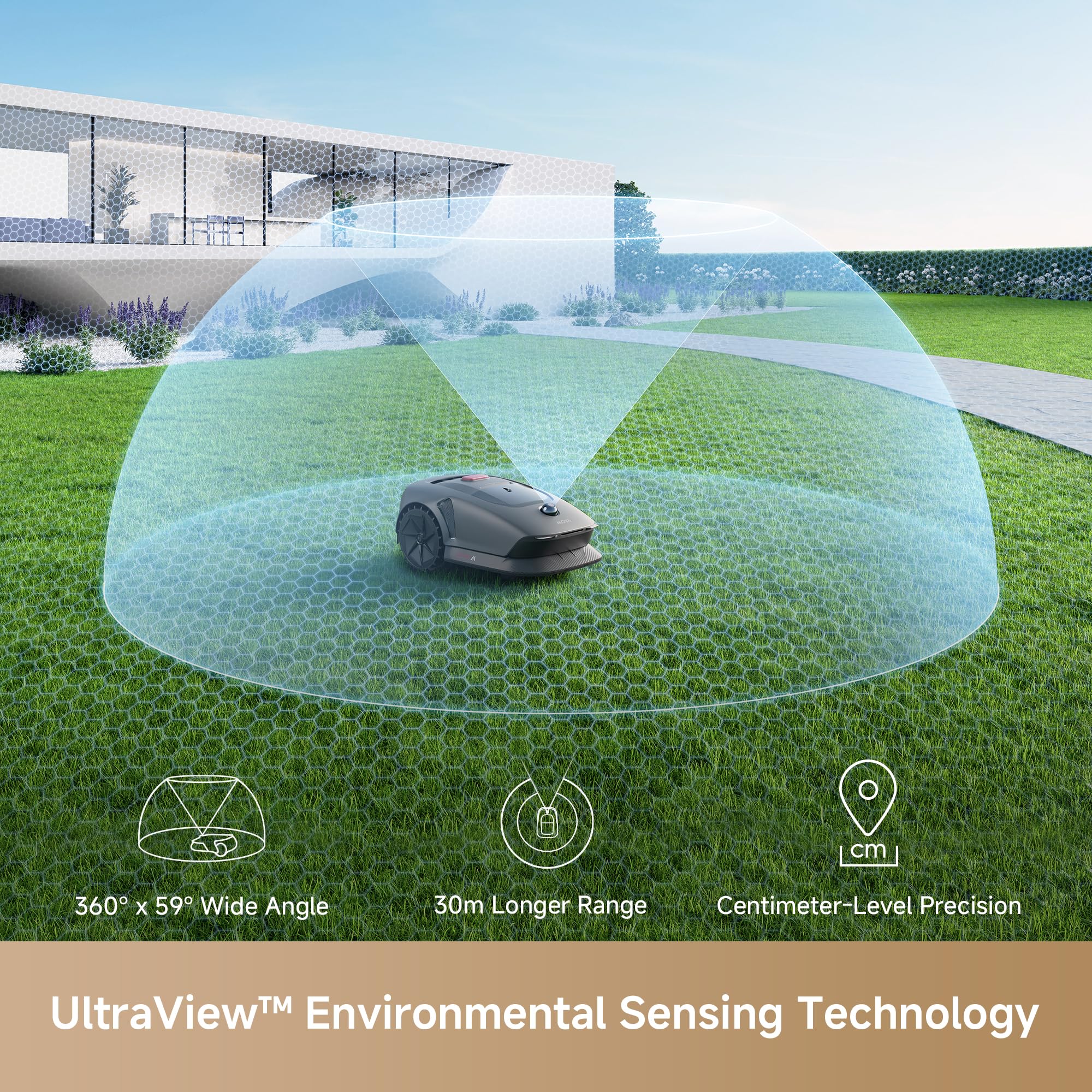 MOVA 600, Rasenmäher Roboter 360° 3D LiDAR Mähroboter ohne Begrenzungskabel & Genaue Kartierung 600 m², Smarte Hindernisvermeidung, App-Steuerung, U-förmiges Schneiden, Sicherheitswarnungen - Image 4