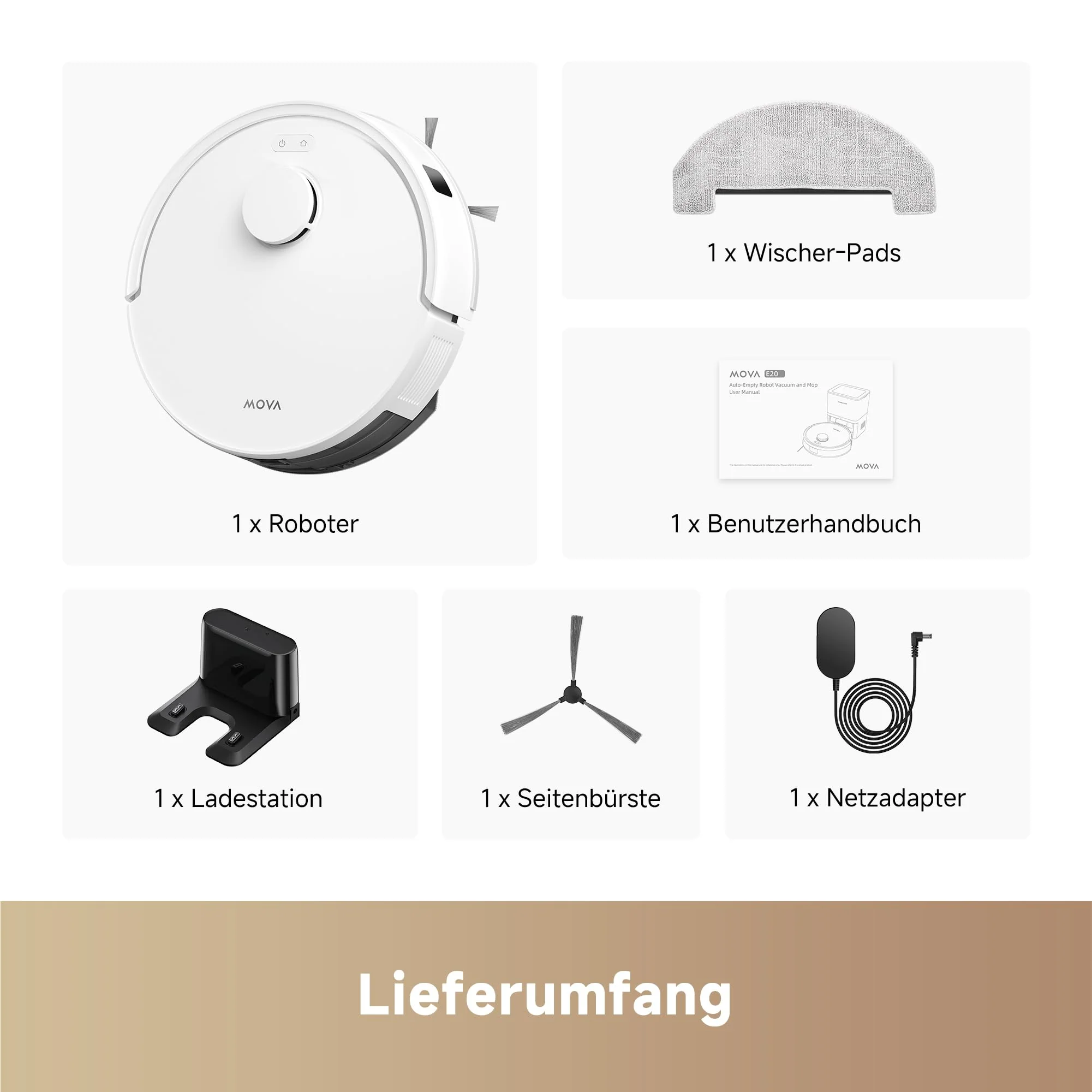 Mova E20 Saugroboter mit Wischfunktion, LDS-Navigation, 5.000 Pa Saugkraft, 2-in-1 Staubsaugen und Wischen, Kompakte Bauweise - Image 5