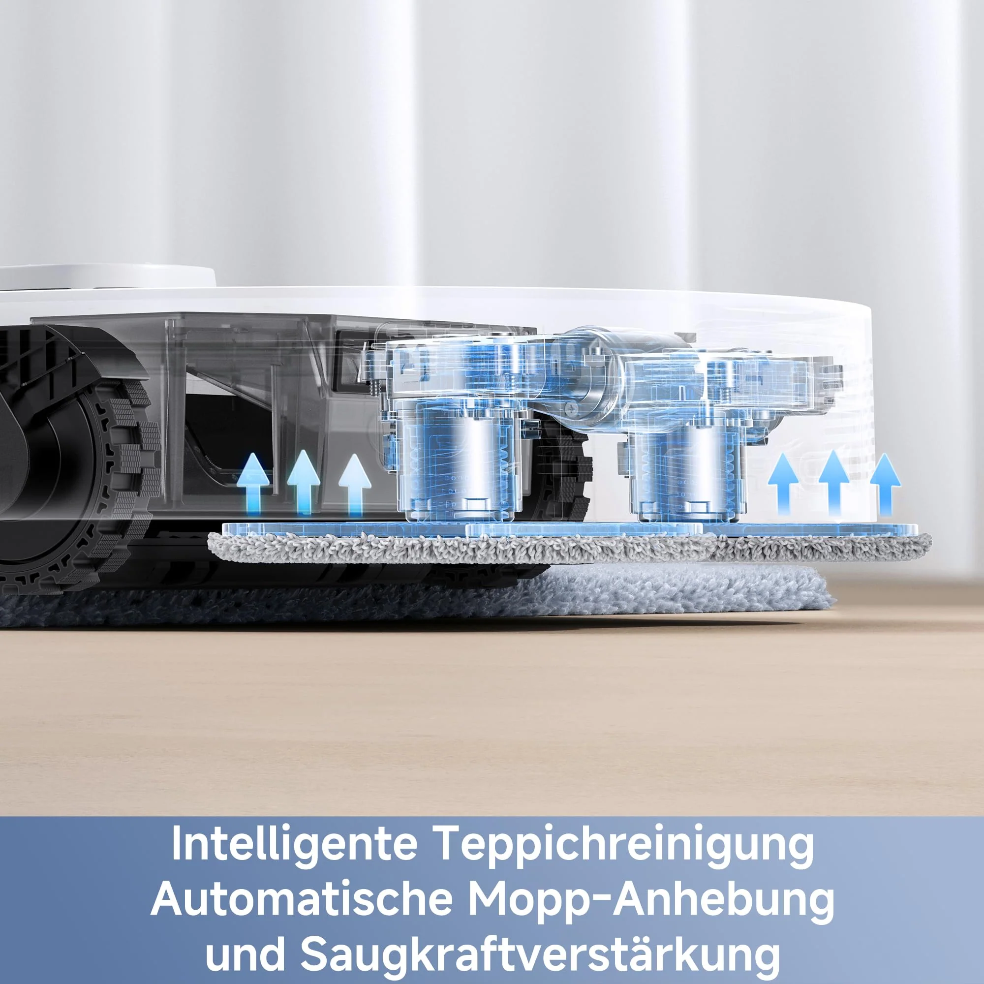 Mova E40 Ultra Saugroboter mit Wischfunktion, Autom. Leerung und 19.000 Pa, MaxiReach-Wischmopp-T., Verhedderungsfreie Seitenbürste, Eingeb. 80-ml-Wasserb, All-in-One-Station zu 75 Tage Reinigung - Image 4