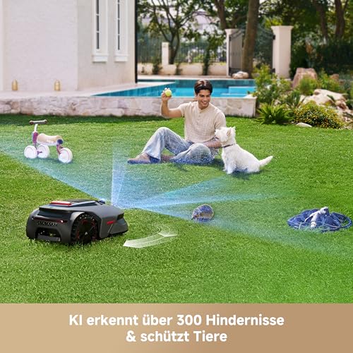 MOVA LiDAX Ultra 800 Mähroboter ohne Begrenzungskabel, Empf. 800 m², ohne RTK & automatische Kartenerstellung per 3D-LiDAR mit 360° & AI Vision, 5 cm Kantenschnitt, effiziente Wegeplanung in U-Form - Image 4