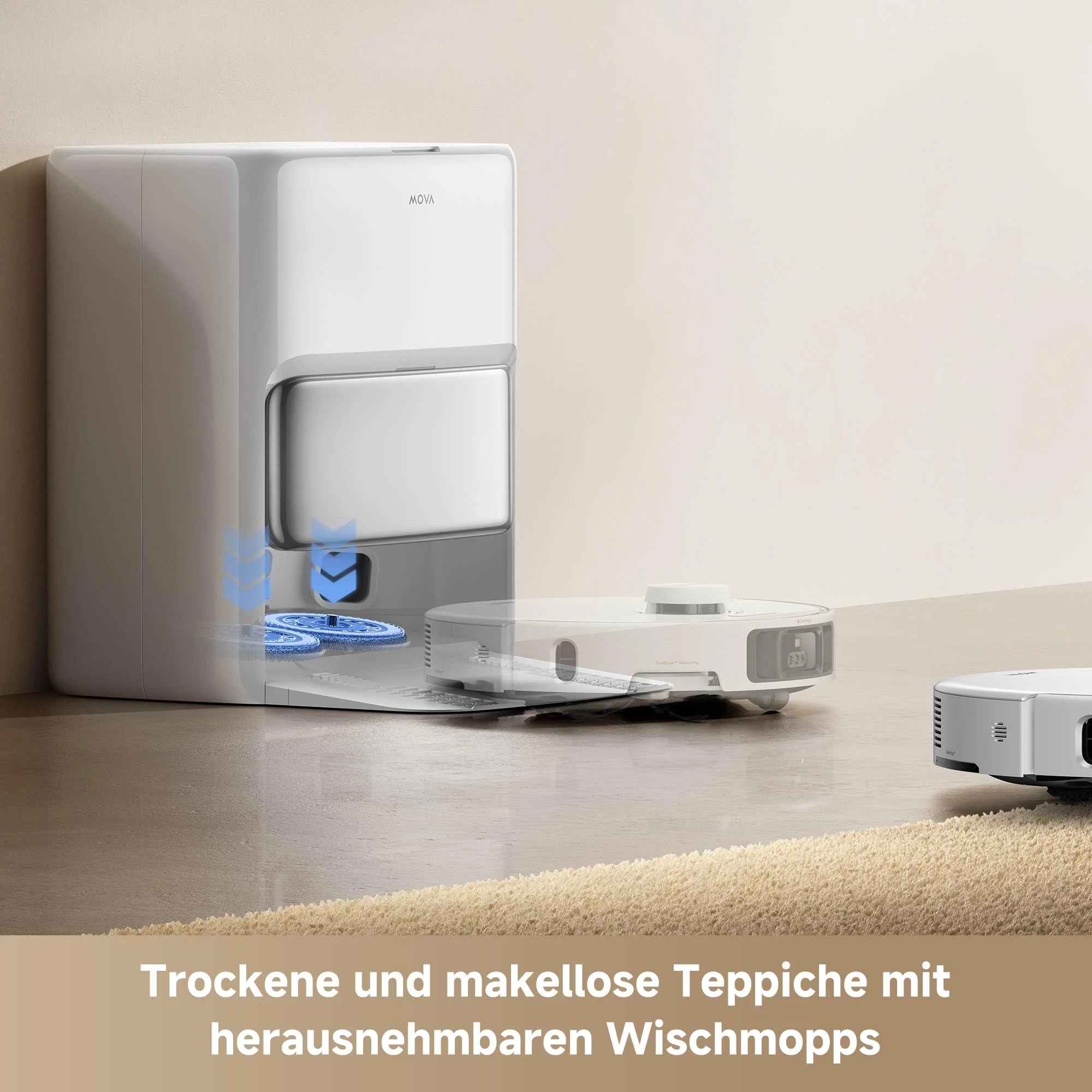 Mova P50 Pro Ultra Saugroboter mit Wischfunktion, 19.000 Pa Saugkraft, 75 ℃ Heißwasser-Moppwäsche, automatische Reinigung, automatische Entleerung, automatische Nachfüllung, Hindernisvermeidung - Image 2