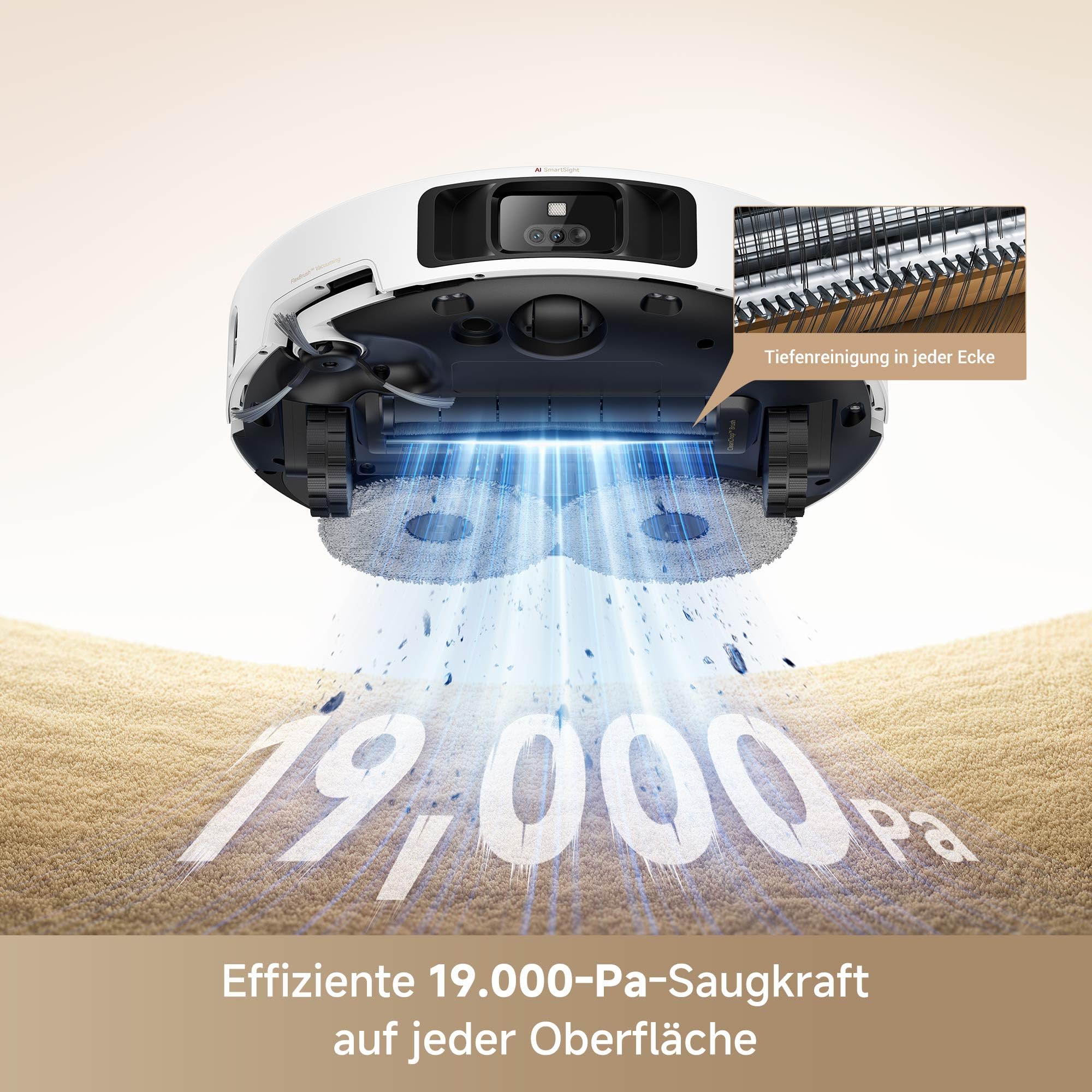 Mova P50 Pro Ultra Saugroboter mit Wischfunktion, 19.000 Pa Saugkraft, 75 ℃ Heißwasser-Moppwäsche, automatische Reinigung, automatische Entleerung, automatische Nachfüllung, Hindernisvermeidung - Image 8