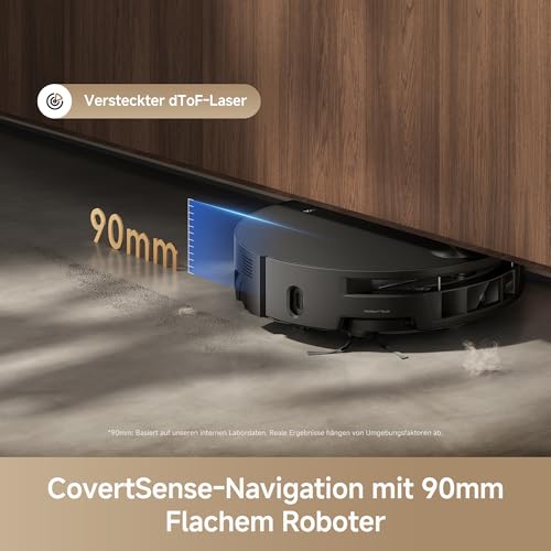 Mova S70 Roller Saug- und Wischroboter, Frischwasser-Wischen, 28.000 Pa, DToF+Linienlaser Hindernisvermeidung, 90mm flach, ausfahrbarer Mopp, 80°C Heißwasser-Selbstreinigung, 75°C Trocknung - Image 5