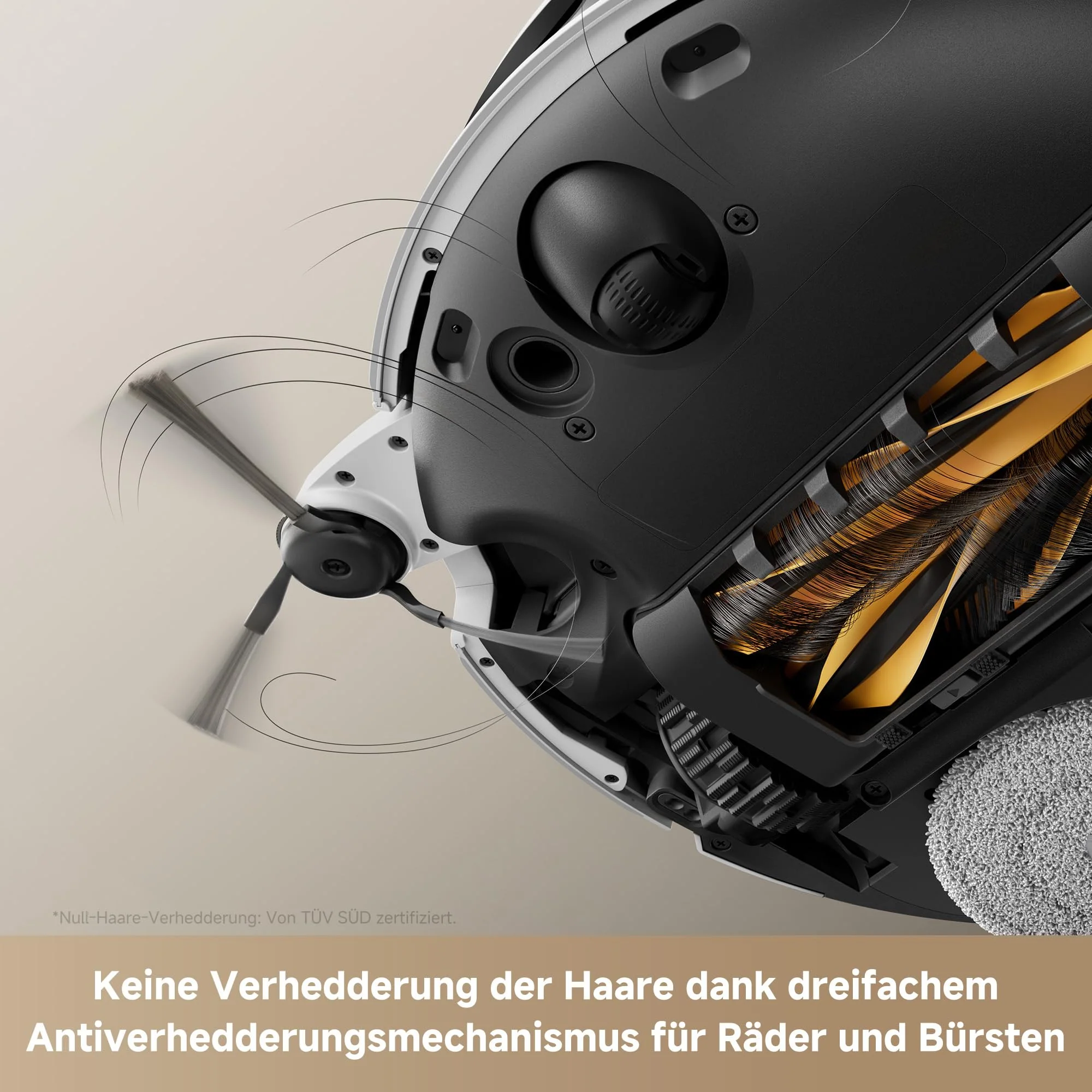 Mova V50 Ultra Complete Saugroboter mit Wischfunktion 24.000 Pa, 6cm Hindernisüberwindung, Liftable Navigation+RGB AI+LED, 80℃ Heißwasserwäsche & 63℃ Selbsttrocknung, DuoSolution System, Tricut Bürste - Image 5