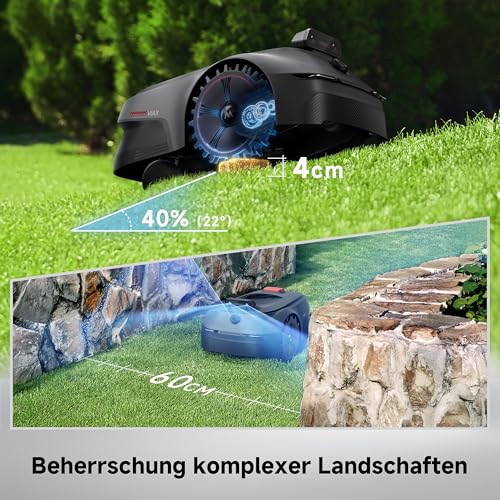 MOVA ViAX 500 Mähroboter Ohne Begrenzungskabel, Empf. 600 m², KI-gestützte Kartierung, 360°-LiDAR & Dual-KI-Vision, Intelligente Hindernisvermeidung, U-Fahrbahn, Kantenschnitt, App-Steuerung - Image 5