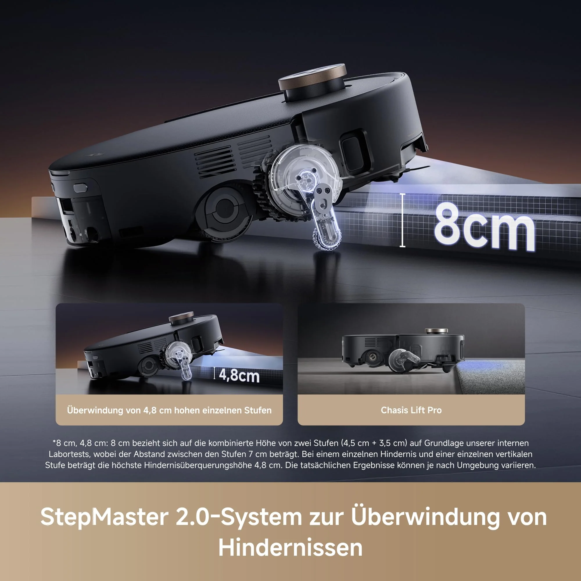 Mova Z60 Ultra Roller Complete Saugroboter mit Wischfunktion 28.000 Pa, LiftPro-Gehäuse, 8 cm Hindernisse, DToF+Dual Laser+RGB/LED-Hindernisvermeidung, AutoShield für Teppich, MaxiReach Mopp & Bürste - Image 6