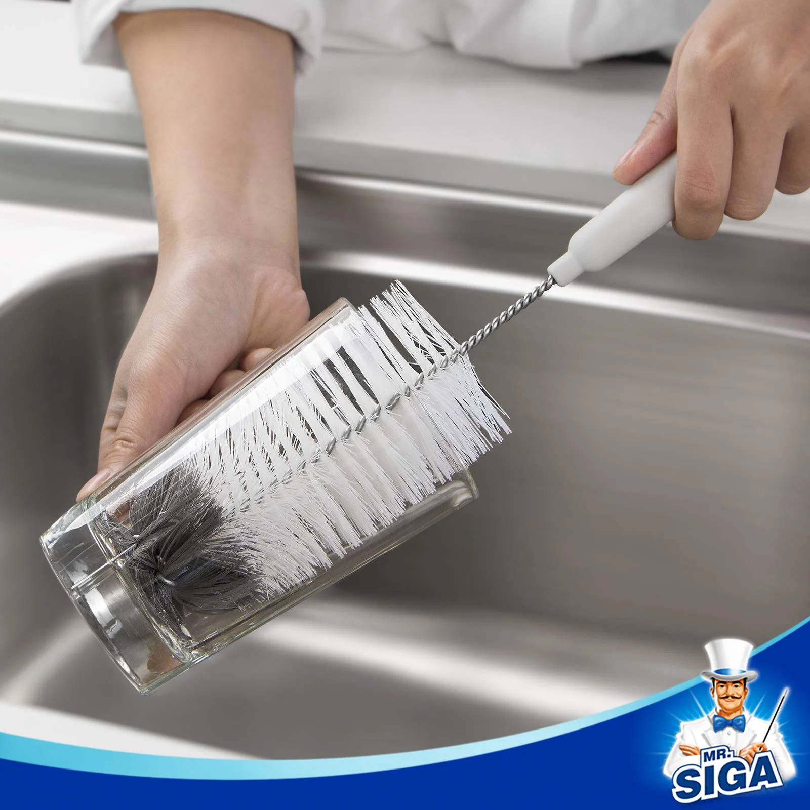 MR.SIGA 5er Pack Flaschenbürste-Reinigungsset mit Aufbewahrungshalter, Reinigungsbürste für Lange Flaschen mit schmalem Hals, Wasserflaschen, Babyflaschen, Trinkgläser - Image 6