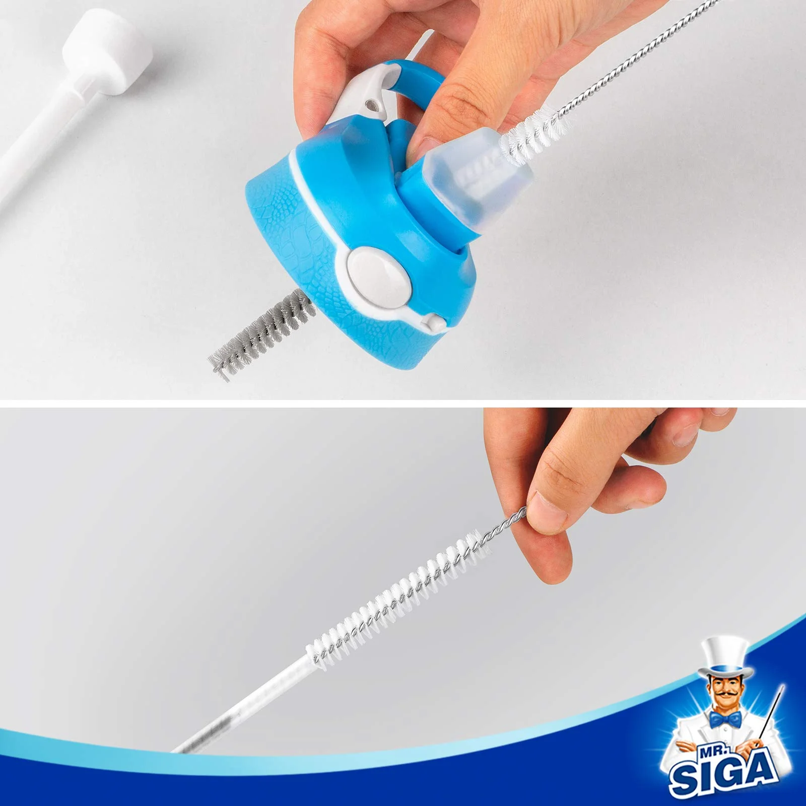 MR.SIGA 5er Pack Flaschenbürste-Reinigungsset mit Aufbewahrungshalter, Reinigungsbürste für Lange Flaschen mit schmalem Hals, Wasserflaschen, Babyflaschen, Trinkgläser - Image 8
