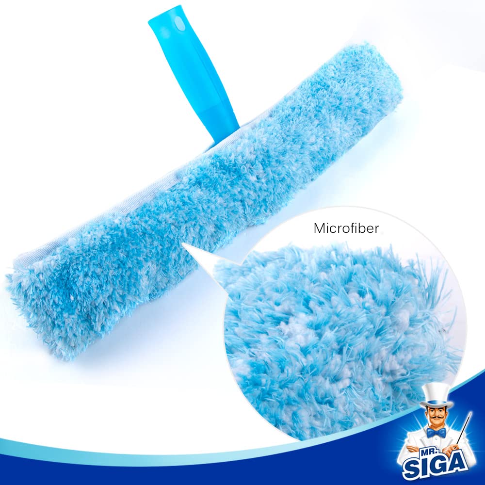 MR.SIGA Fensterwischer und Fensterabzieher als Kombi-Set, 2 in 1 professionelles Fensterreinigungsset, Glaswischer für dusche und Glas - Image 5