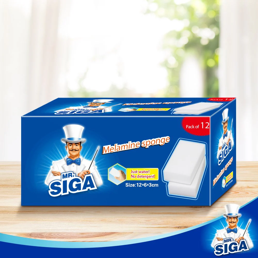 MR.SIGA Melamin Schmutzradierer Wunderschwamm Reinigungsschwamm Zauberschwamm Für Küche Haushalt, 12 Stück, Größe: 12 x 6 x 3cm - Image 7
