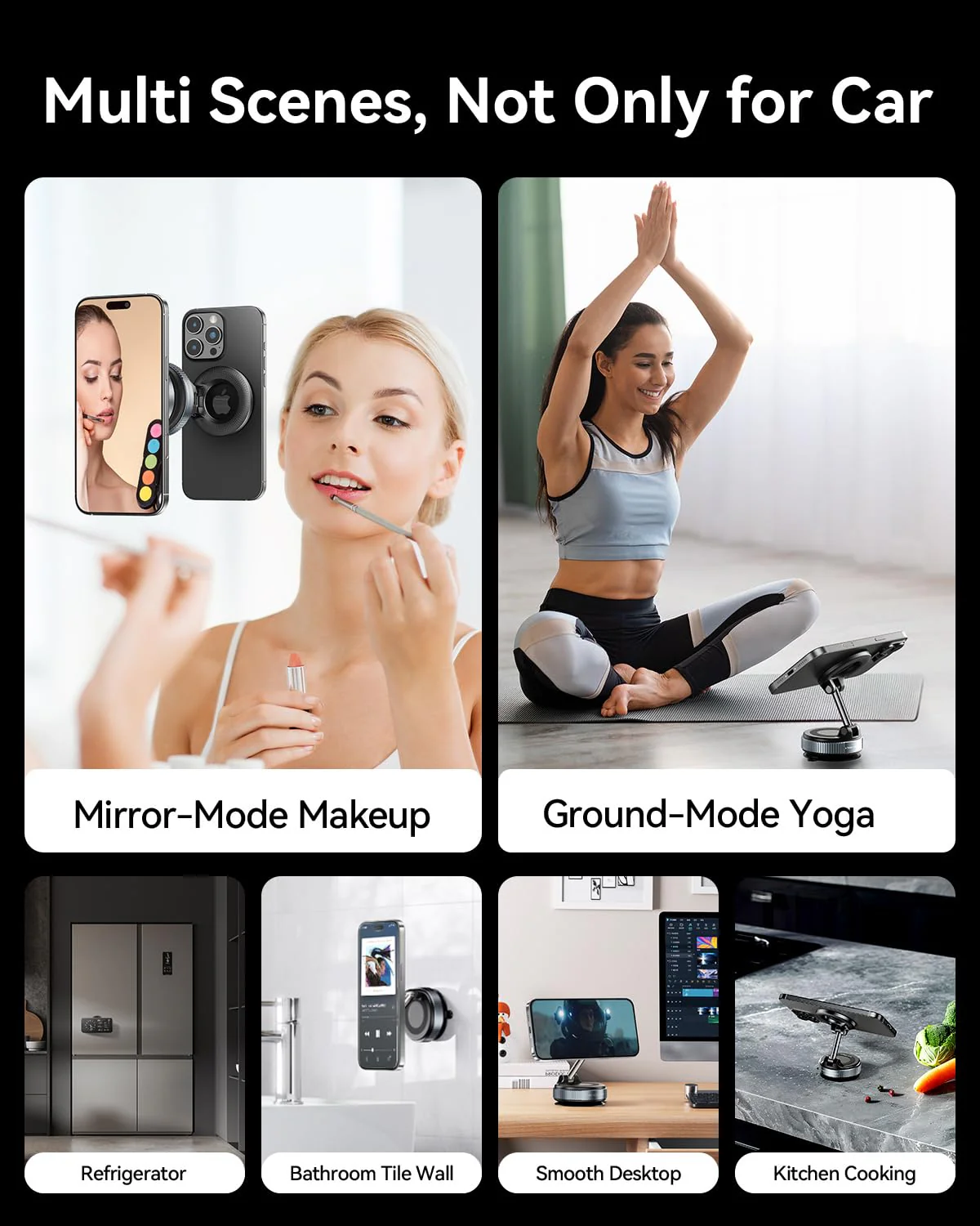 MRGLAS 2025 Upgraded Handyhalterung Auto Magnet für Magsafe Autohalterung, Vakuum Saugnapf Handy Halterung Auto [89+LBS Saugleistung & 2800gf Stärkster Magnet], 360° Drehbar für KFZ/Spiegel/iPhone - Image 5