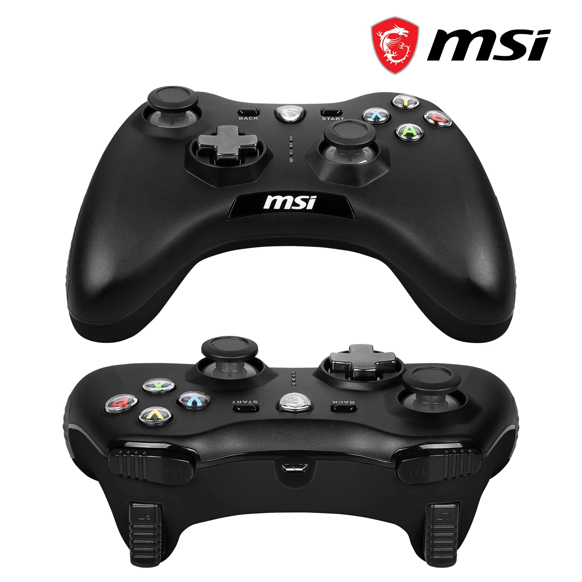 MSI FORCE GC30 V2 Kabelloser PC-Gamepad Controller - 2,4 GHz, 600mAh Li-Ionen-Akku, austauschbare D-Pad-Abdeckungen, zwei Vibrationsmotoren, USB 2.0 - schwarz, kabelgebunden/kabellos - Image 3