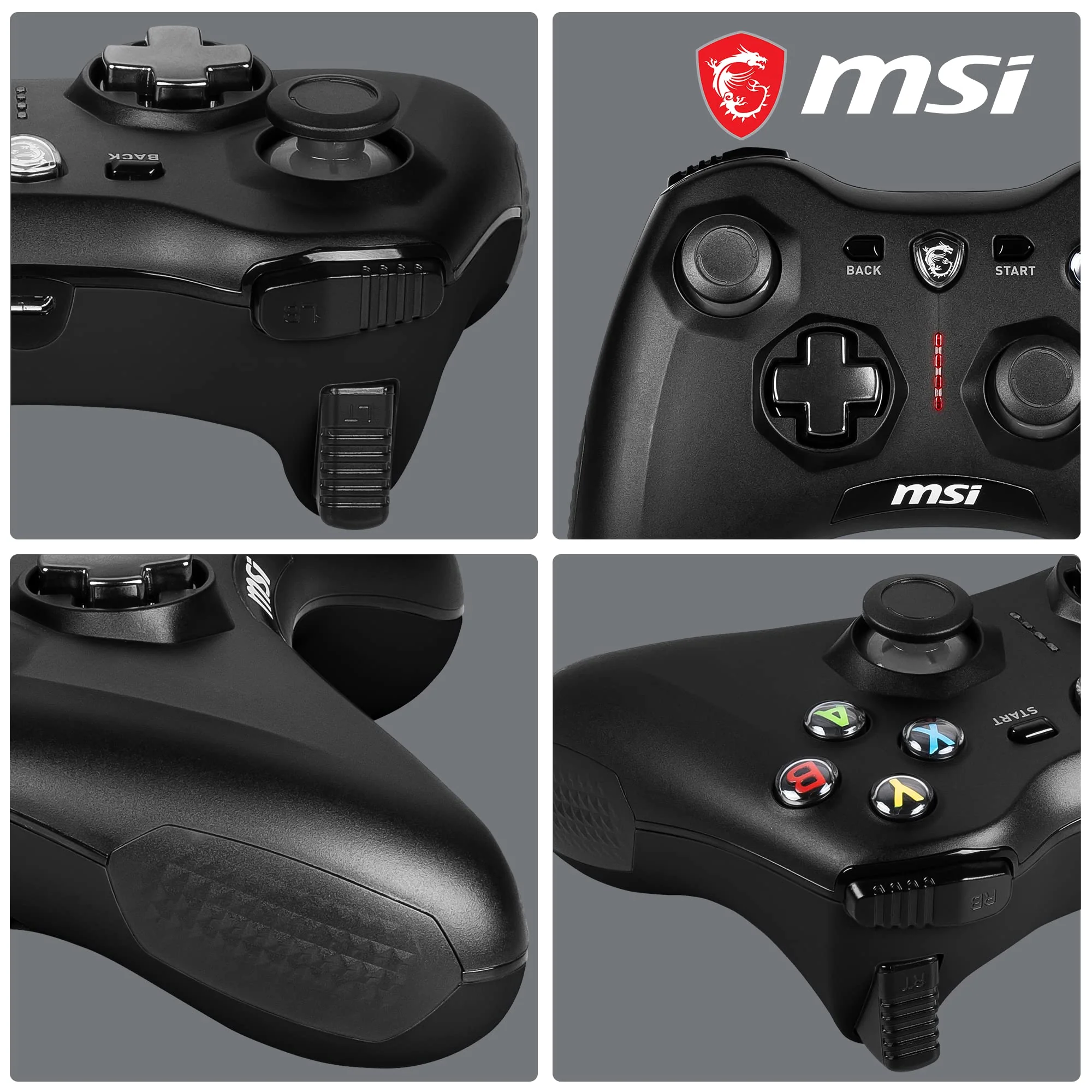 MSI FORCE GC30 V2 Kabelloser PC-Gamepad Controller - 2,4 GHz, 600mAh Li-Ionen-Akku, austauschbare D-Pad-Abdeckungen, zwei Vibrationsmotoren, USB 2.0 - schwarz, kabelgebunden/kabellos - Image 5