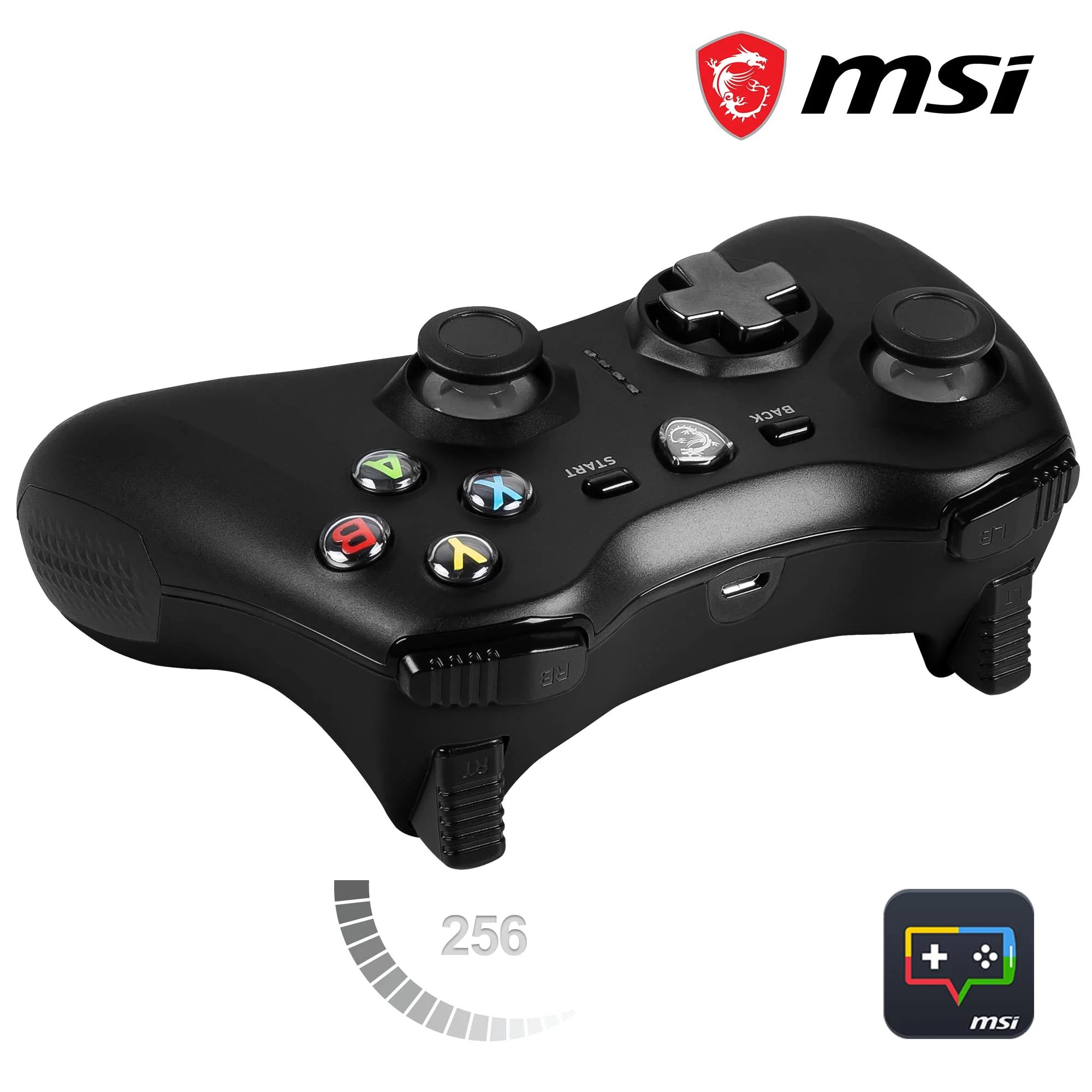 MSI FORCE GC30 V2 Kabelloser PC-Gamepad Controller - 2,4 GHz, 600mAh Li-Ionen-Akku, austauschbare D-Pad-Abdeckungen, zwei Vibrationsmotoren, USB 2.0 - schwarz, kabelgebunden/kabellos - Image 6