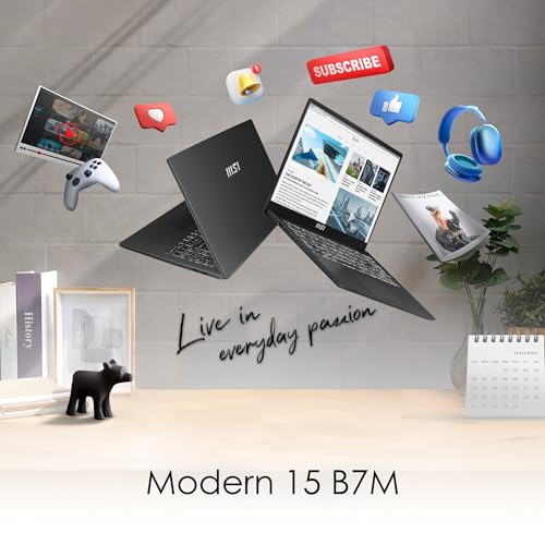 MSI Modern 15 Lifestyle & Business Laptop, 15,6 Zoll Full HD Display, AMD Ryzen 5 7430U Prozessor, 16 GB DDR4 RAM, 512GB SSD, AMD Radeon Graphics, Windows 11 Home, Schwarz, B7M-463 - Image 11
