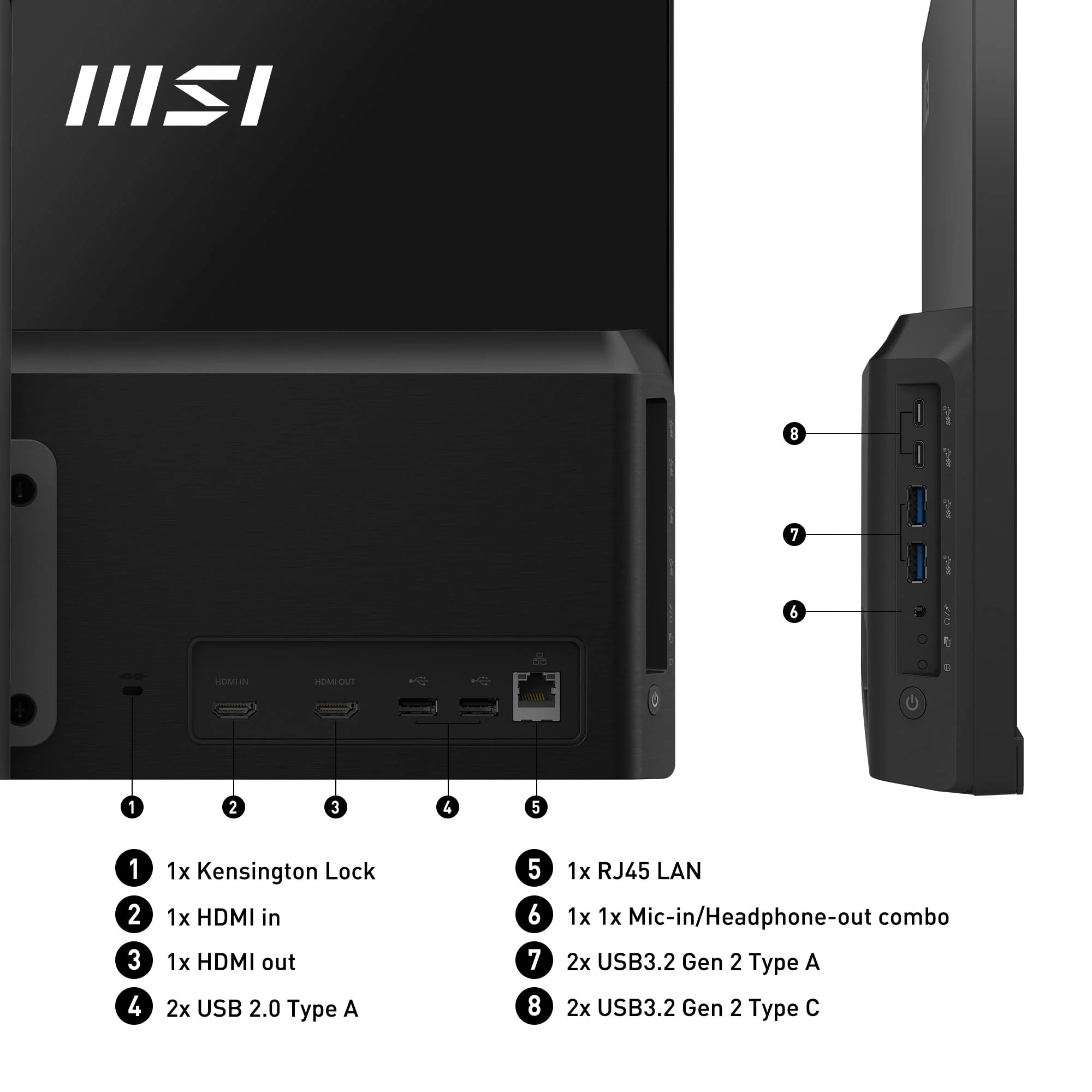MSI Modern AM242TP 1M-1208DE - All in One PC, Intel Core 3 Prozessor 100U, 24 Zoll, FHD (1920x1080), 256GB SSD, 16GB DDR5, Webcam, Windows 11 Pro, Weiß - Image 2