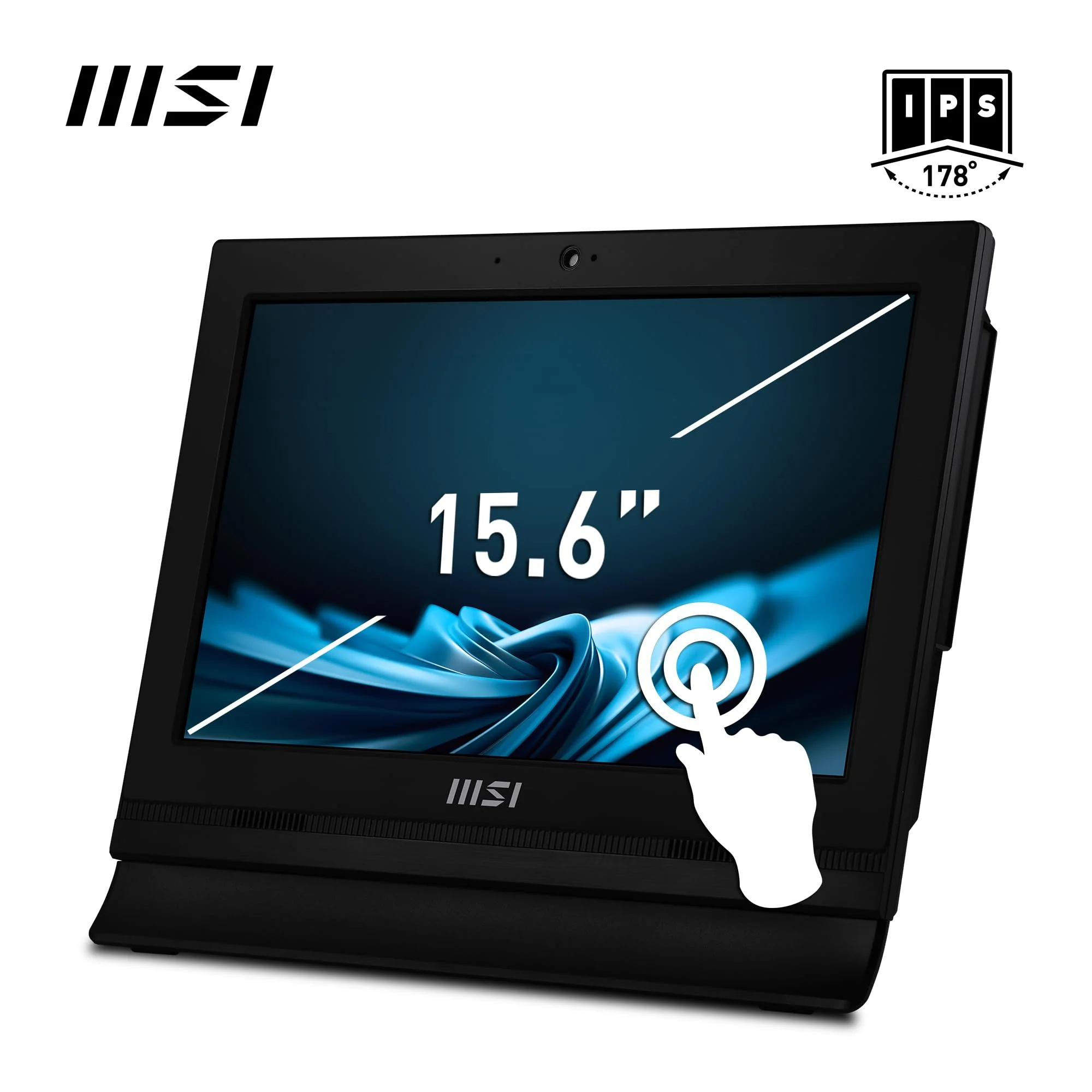 MSI PRO AP162T ADL-019DE AIO Desktop-PC, 15,6“ FHD IPS, Intel N100 CPU, 4 GB DDR4 RAM, 128GB PCIe NVMe SSD, WiFi 6E, Webcam & Lautsprecher - Tastatur, Maus, Windows 11 Pro - Schwarz - Image 6