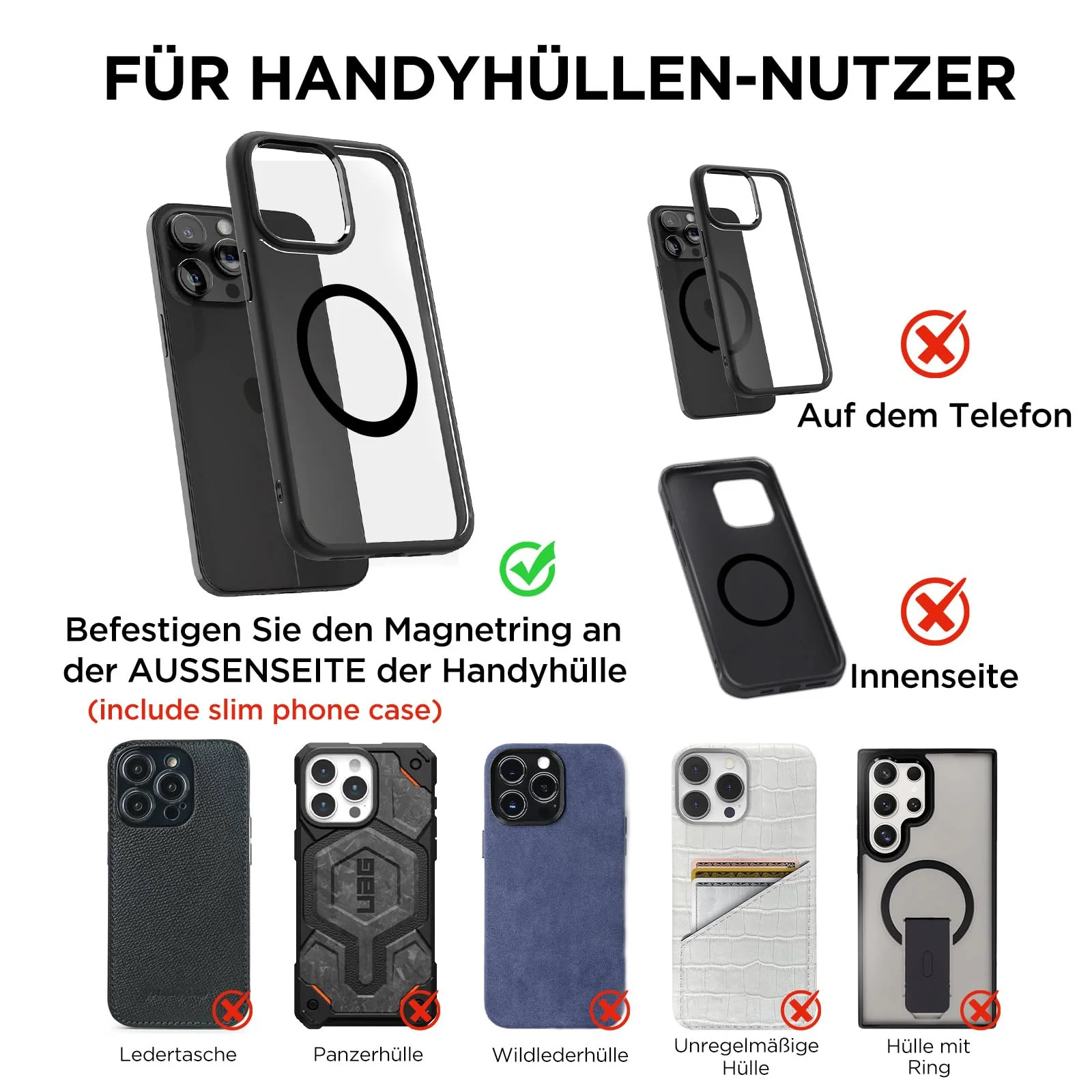 MSXTTLY Vakuum Magnetischer Handyhalterung Auto für Magsafe Autohalterung, 2025 Upgraded Vmag-S1 Handyhalterung Auto Magnet für Alle Handys, 360° Drehbar, Schwarz - Image 2