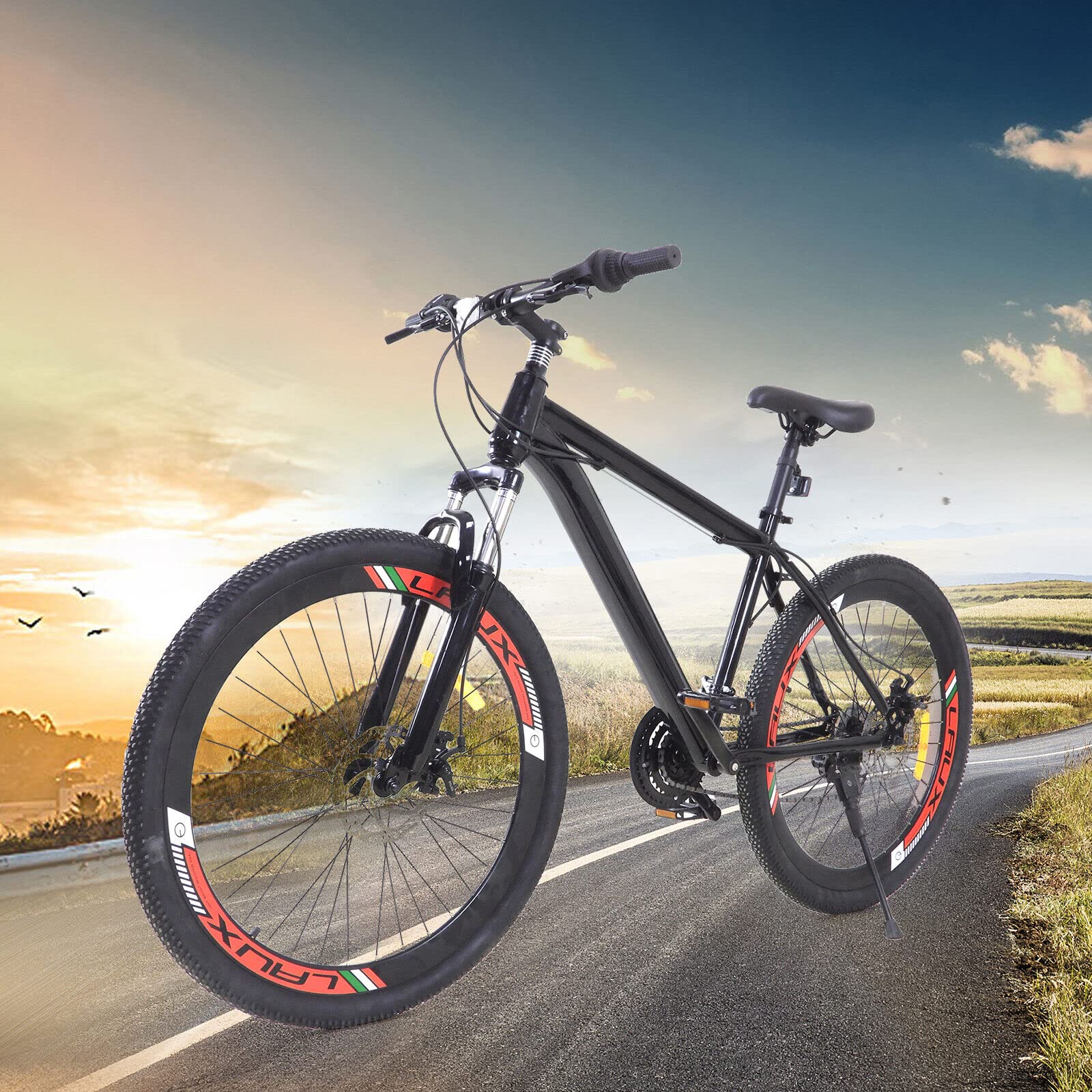 MTB Mountain-Bike 26 Zoll 21-Gang Fahrräder Aluminium Mountainbike Positionierschwungrad Schwarz für Damen Herren Mädchen Jungen - Image 8