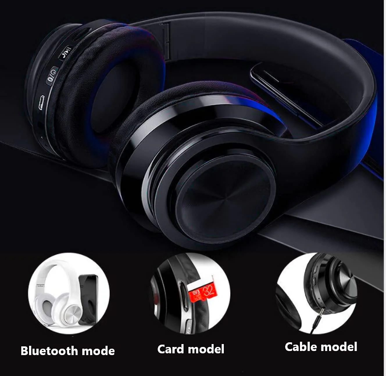 MUARRON Bluetooth 5.0 Kabellose kopfhörer Over Ear mit Mikrofon- HiFi Stereo Faltbare Kabellose Headset-Unterwegs Musik hören und telefonieren (schwarz) - Image 5