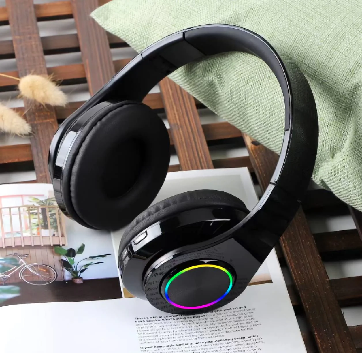 MUARRON Bluetooth 5.0 Kabellose kopfhörer Over Ear mit Mikrofon- HiFi Stereo Faltbare Kabellose Headset-Unterwegs Musik hören und telefonieren (schwarz) - Image 7