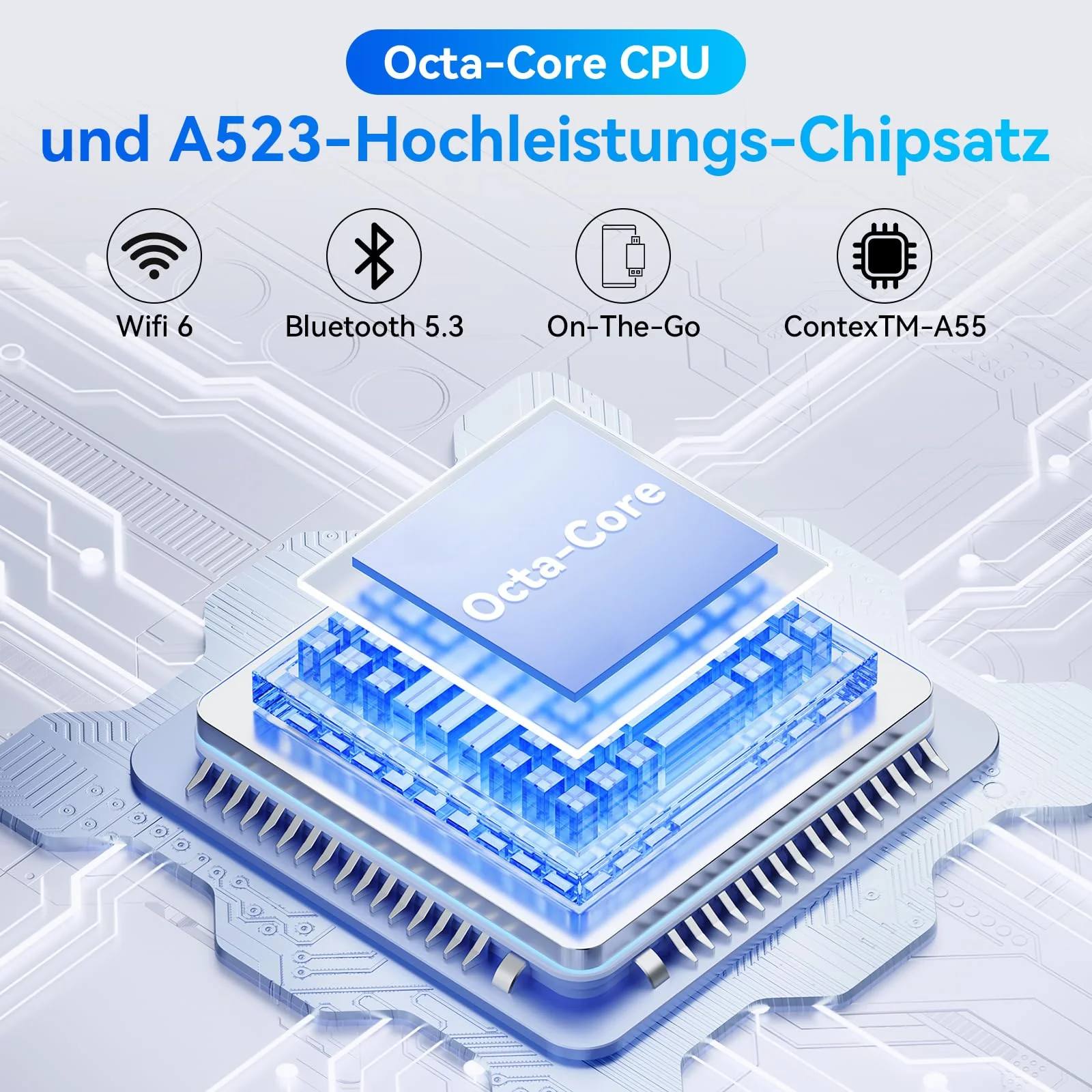 MUISOO Android 14 Tablet, Octa-Core 10 Zoll, 10 GB + 64 GB (erweiterbar auf 1 TB), Android Tablet mit Bluetooth 5.3, WiFi 6, Dual-Kamera, 5 MP + 8 MP, Face ID, 4G Wireless Dongle (Weiß) - Image 5